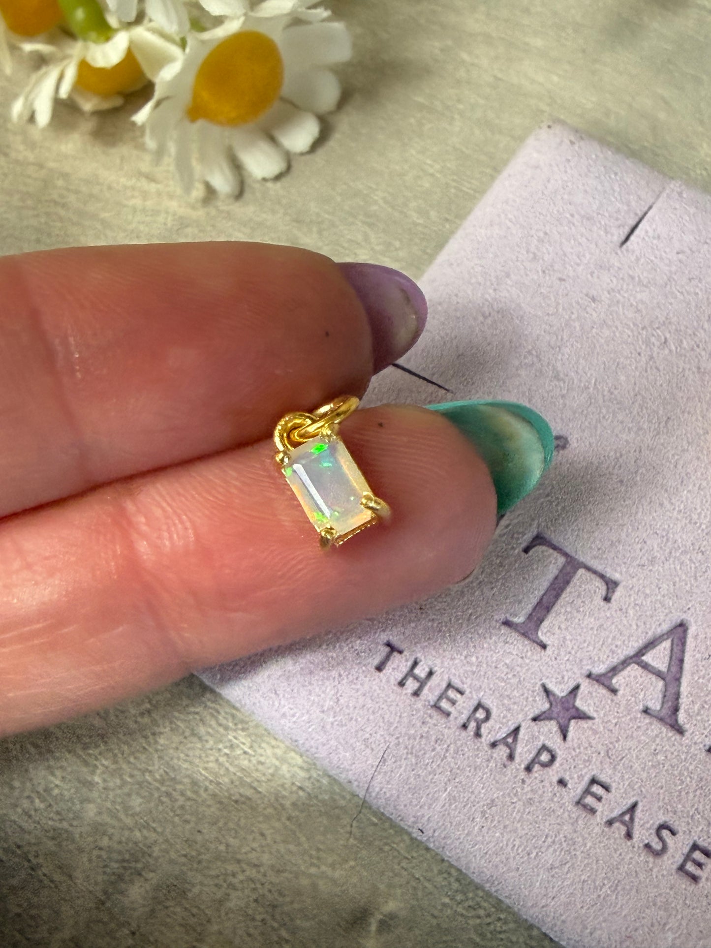 Emerald cut 18K Gold Pendant