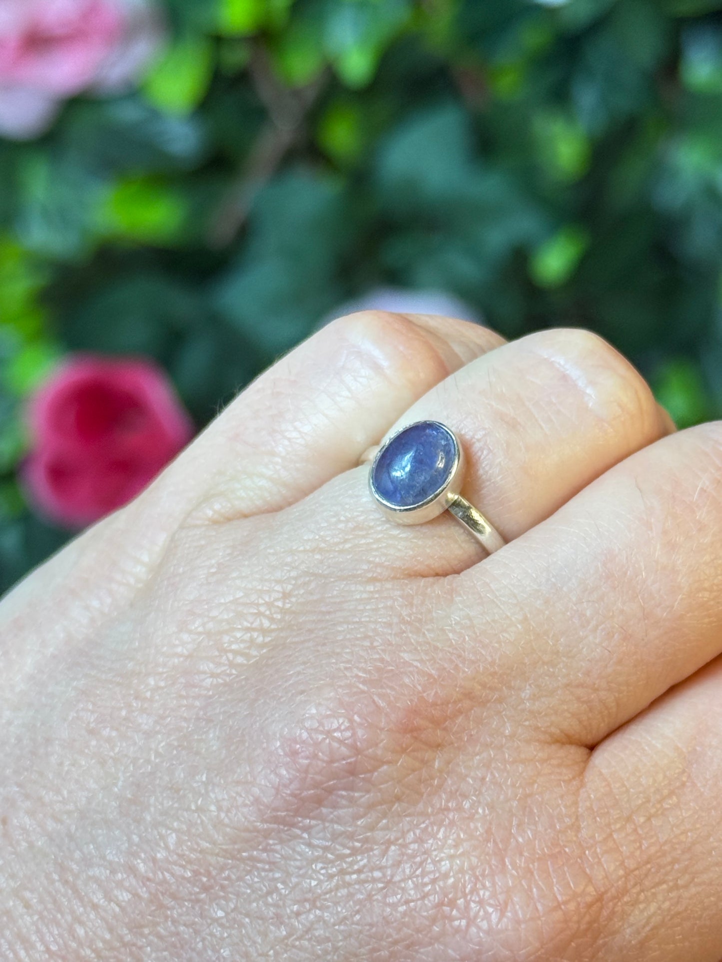 Tanzanite 925 Silver Ring - Size M