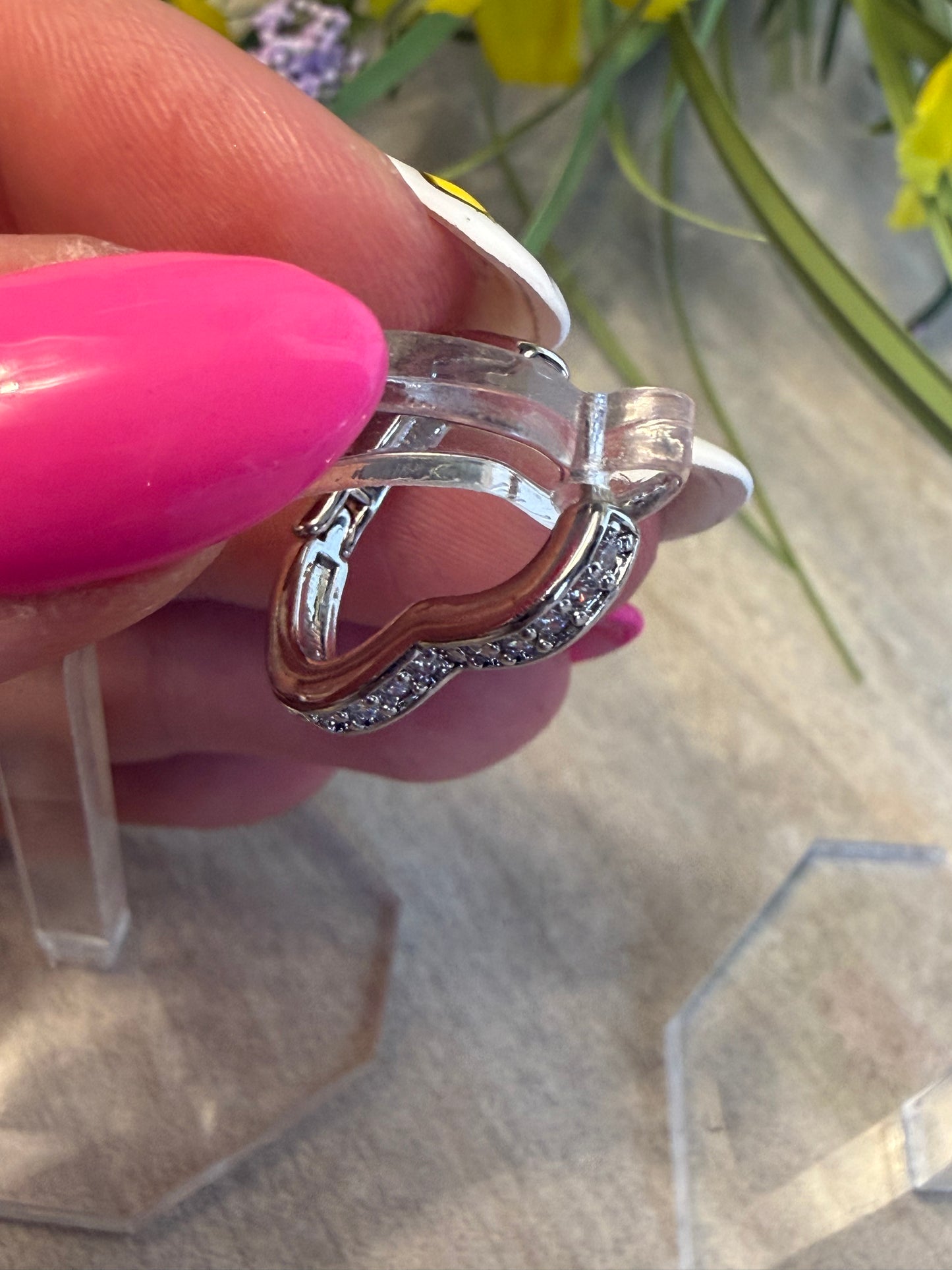 Sparkly Heart Hoop Earrings
