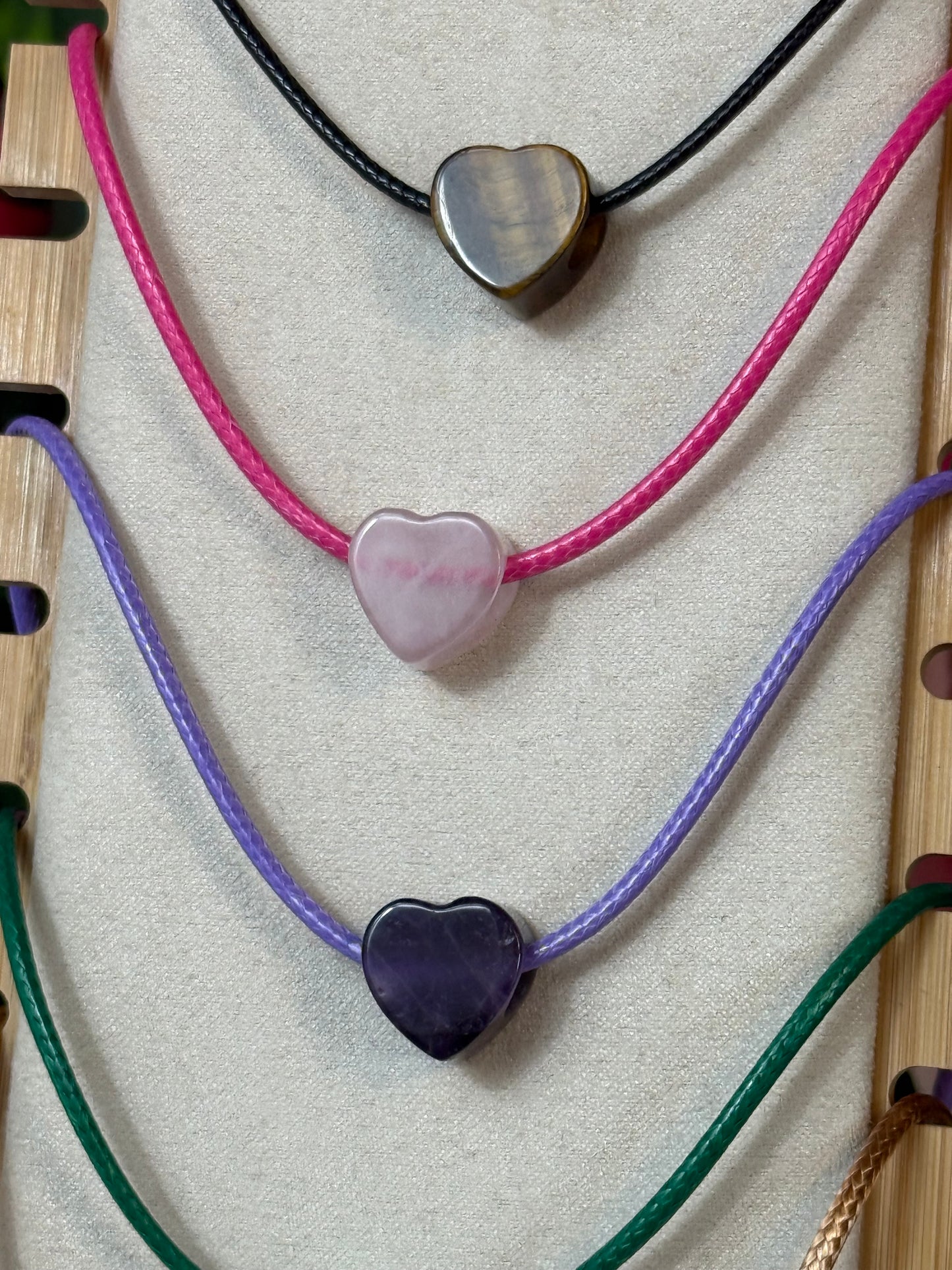 Heart bead with cord