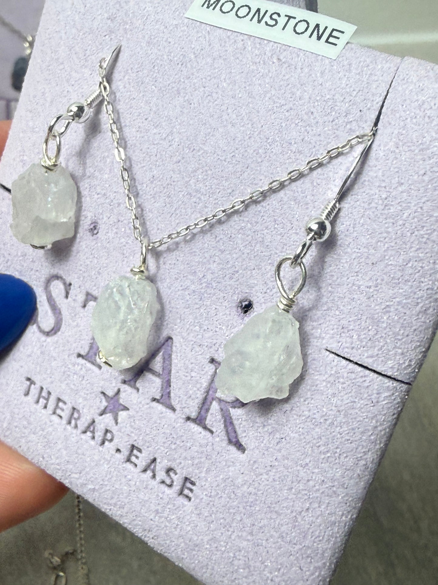 Handmade 925 Raw Wire Wrap Necklace & Earrings by Star Therap-ease