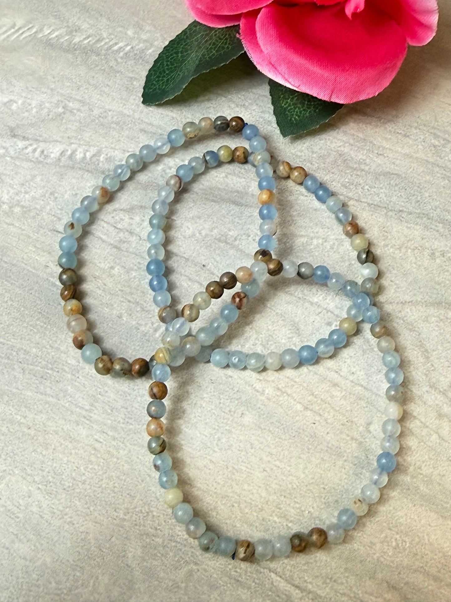 Blue Onyx Bracelet (Aquatine Lemerian Calcite)