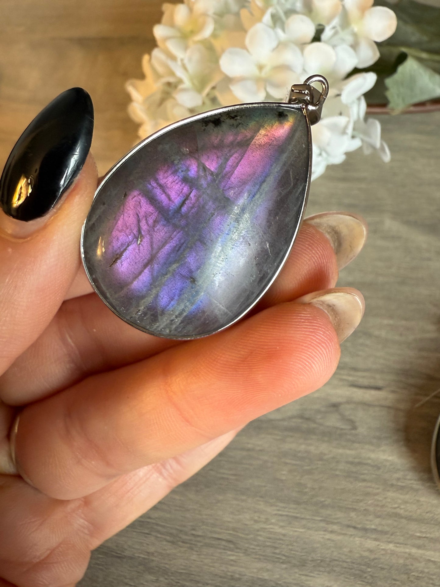 Lab Labradorite Pendant / keying