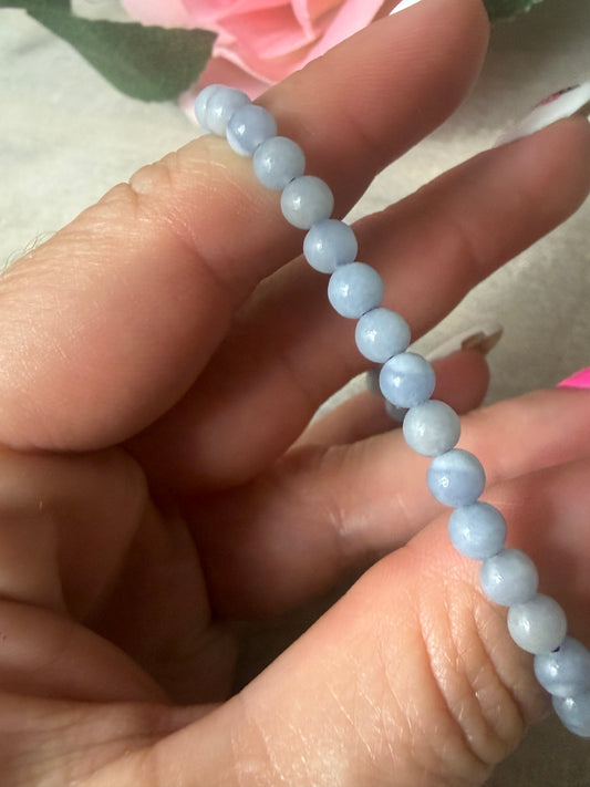 Angelite 4mm Bracelet