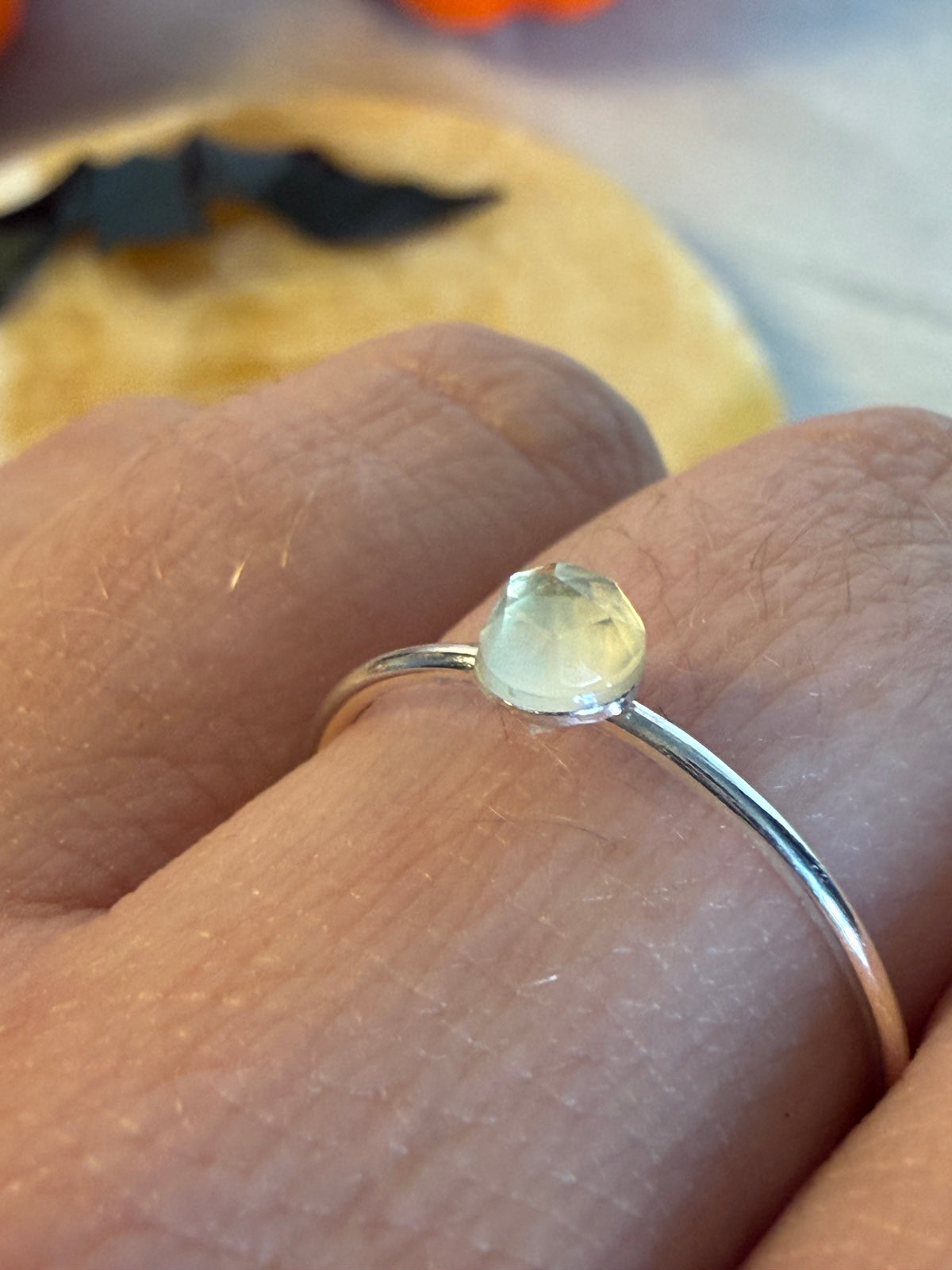 Lemon Quartz Facet Handmade 925 Silver Ring - Size Q