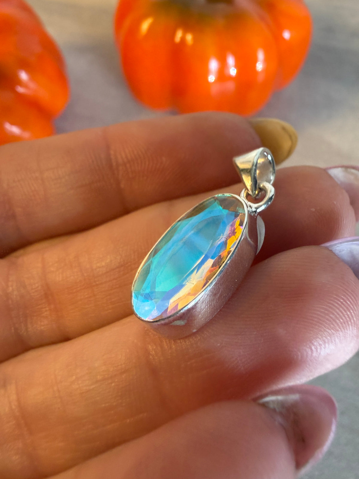 Mystic Topaz 925 Sterling Pendant