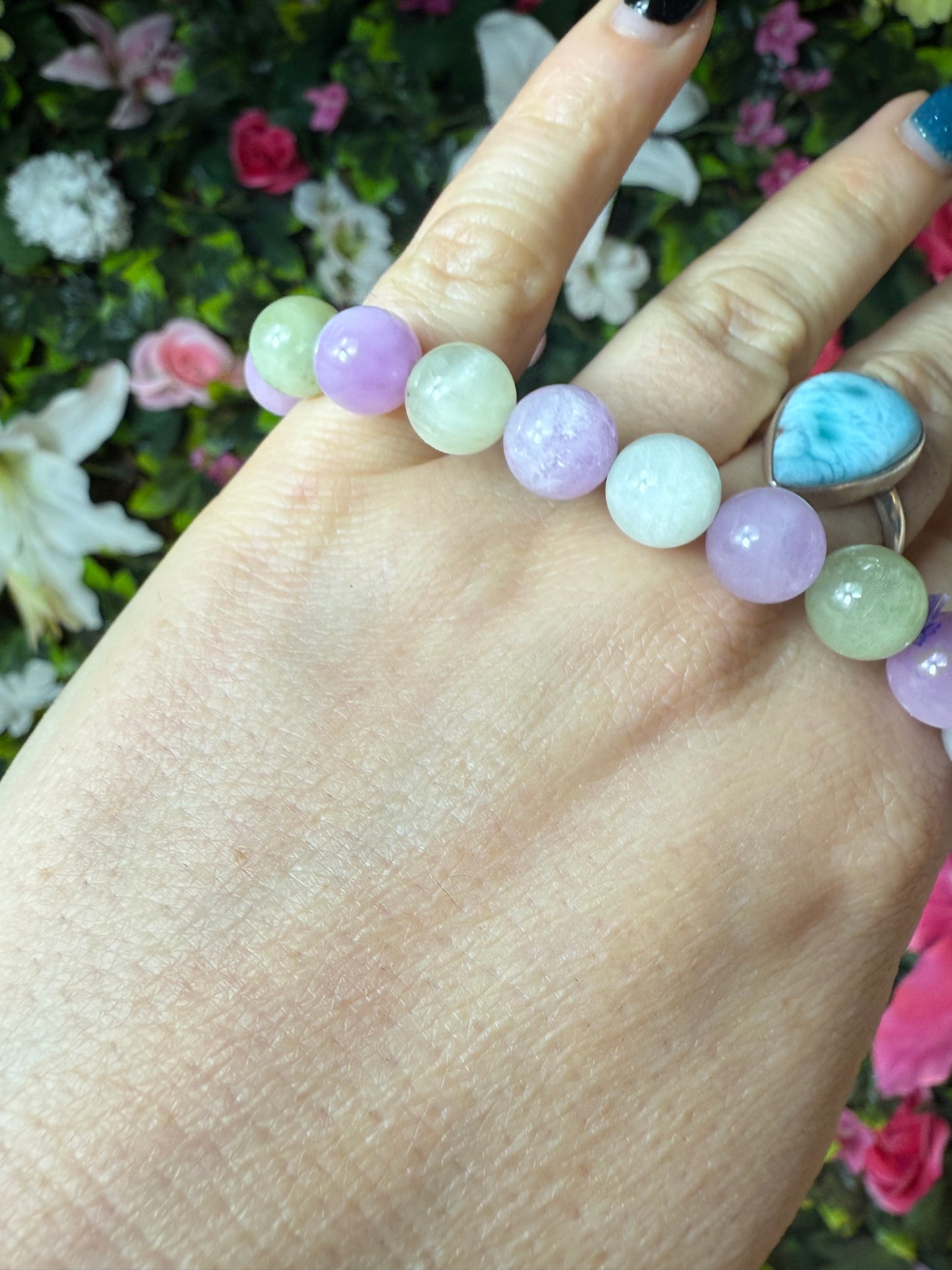 Kunzite & Hiddenite Bead Bracelet