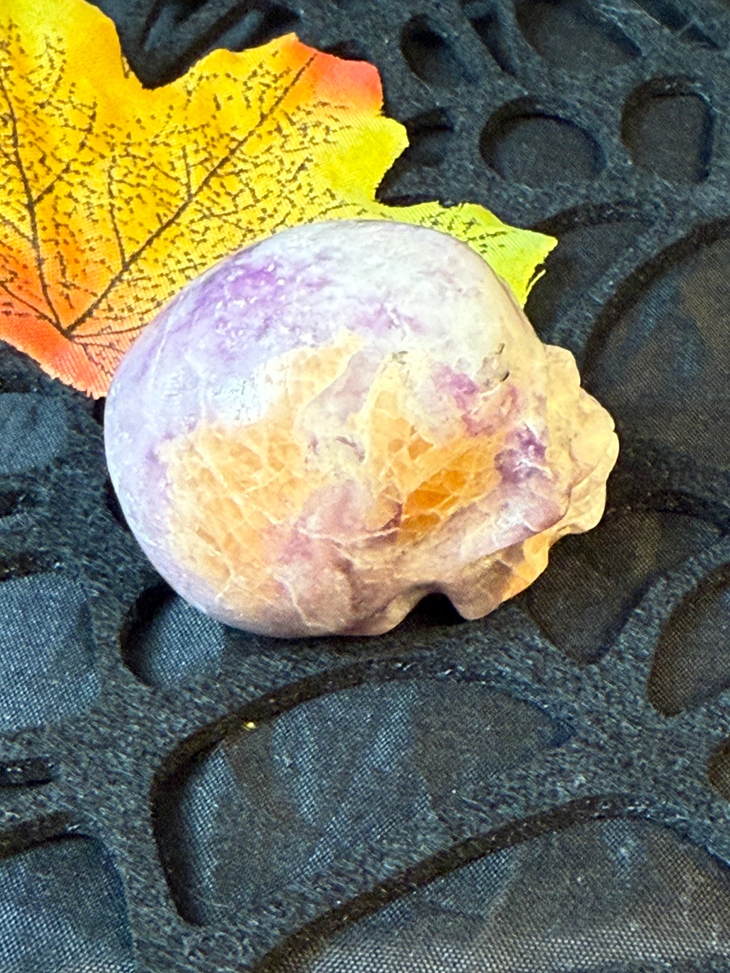 Lepidolite with stilbite Skull