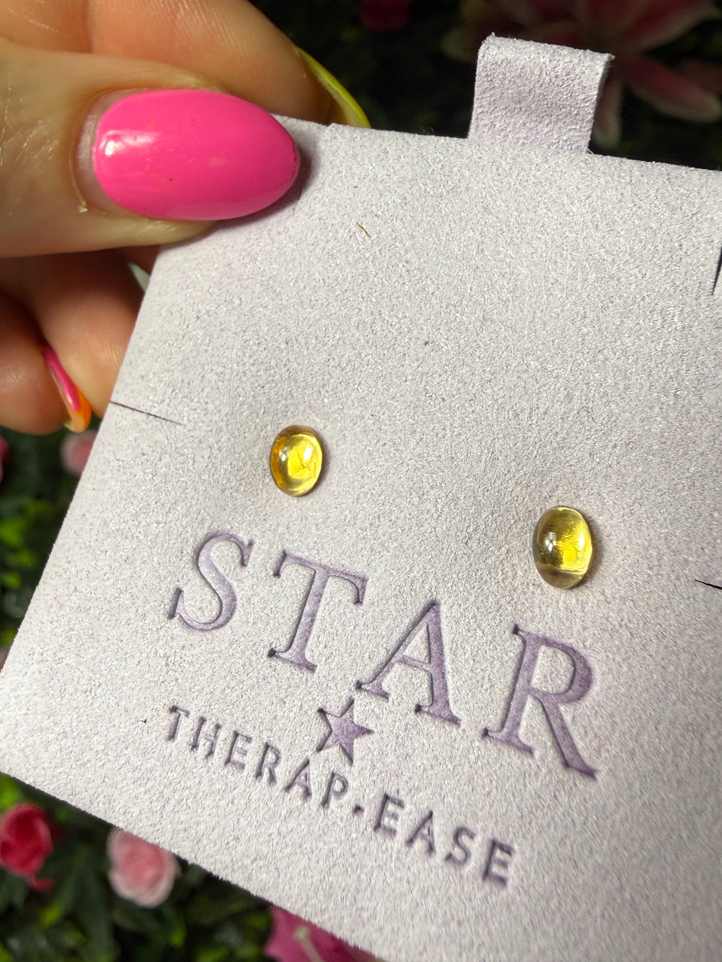 Handmade Citrine Sterling Silver Studs