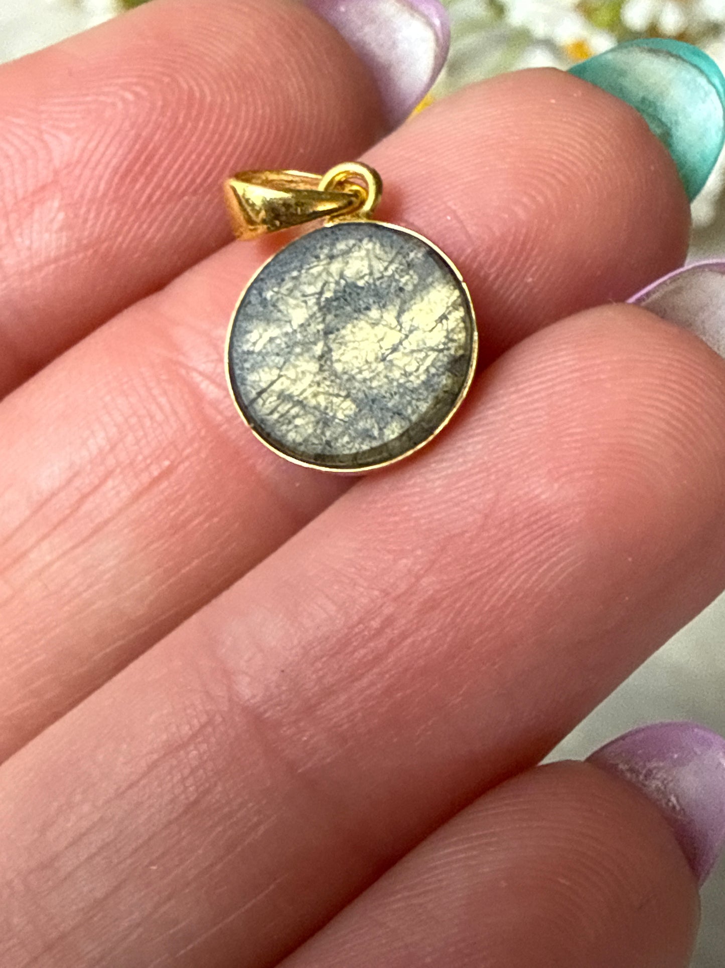 Flat 18K Gold Handmade Pendant