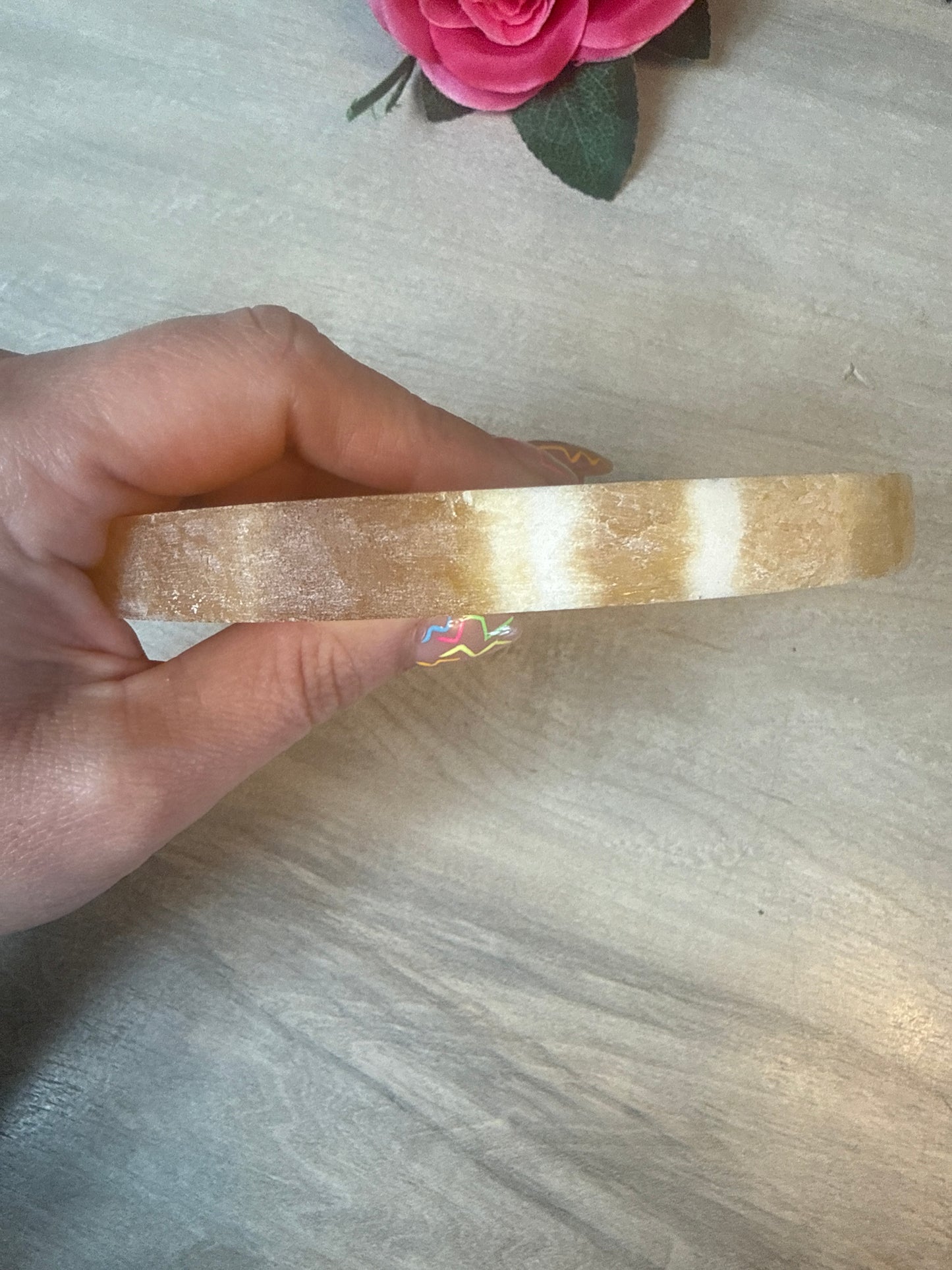 XL Orange Calcite Coaster / Charging Plate (Copy)