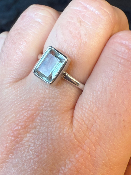 Prasolite 925 Ring - Size S 1/2 Green Amethyst