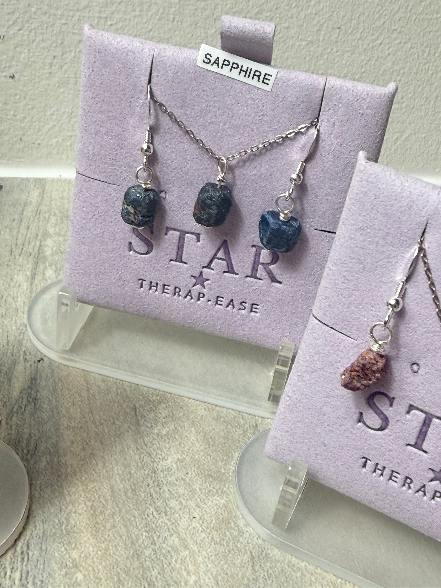 Handmade 925 Raw Wire Wrap Necklace & Earrings by Star Therap-ease