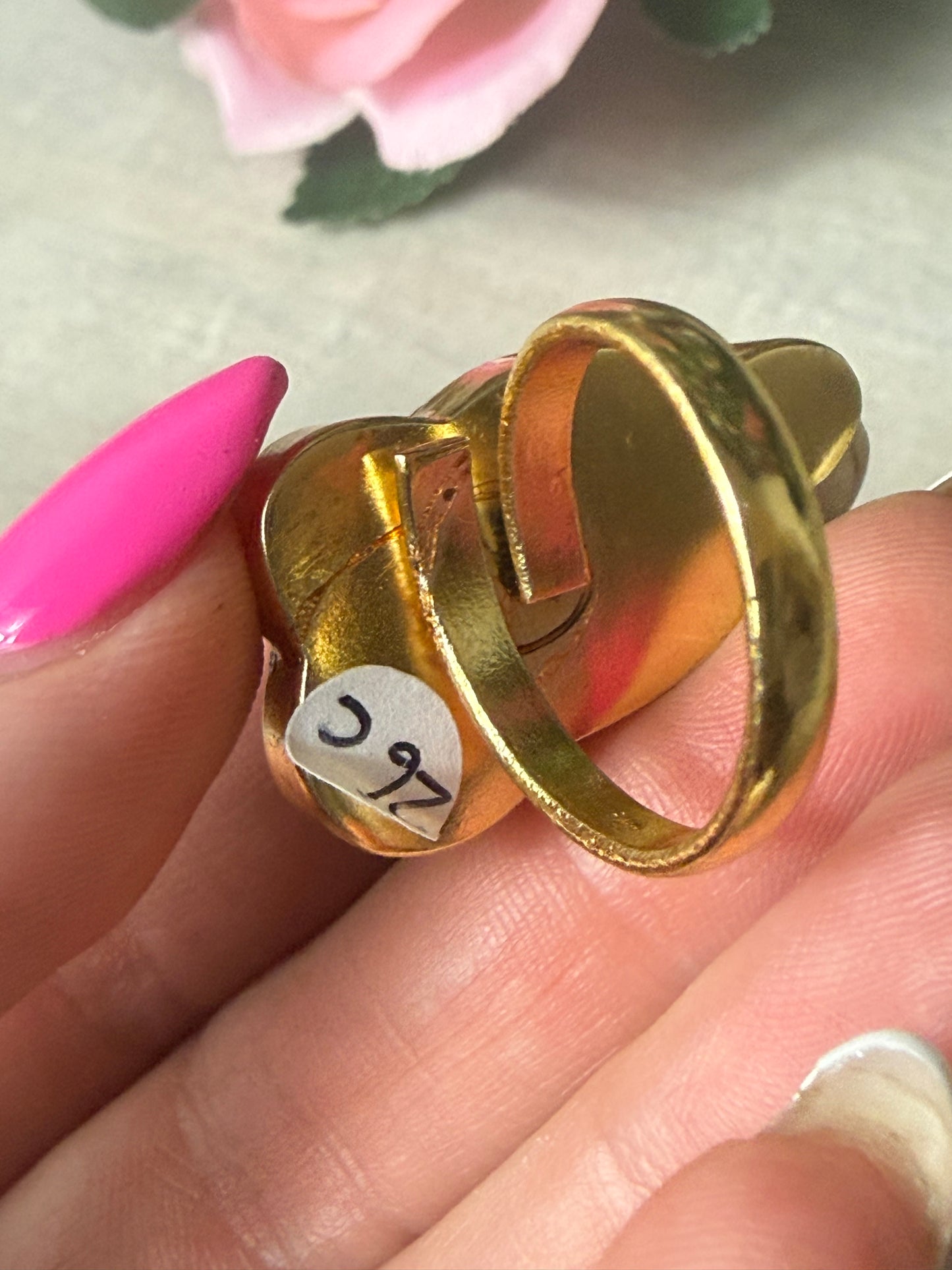 Lab Cloud Adjustable Gold Plated Ring