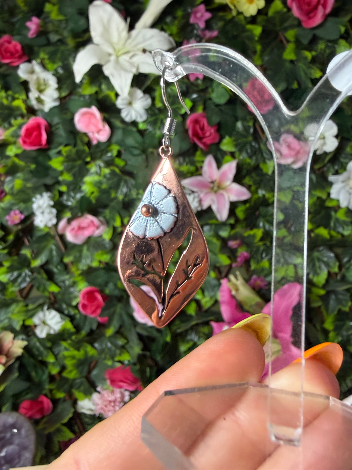 Diamond Daisy Earrings - Stainless steel / Copper