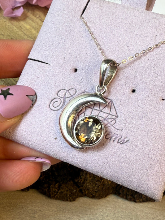 Smoky Moon 925 Sterling Pendant