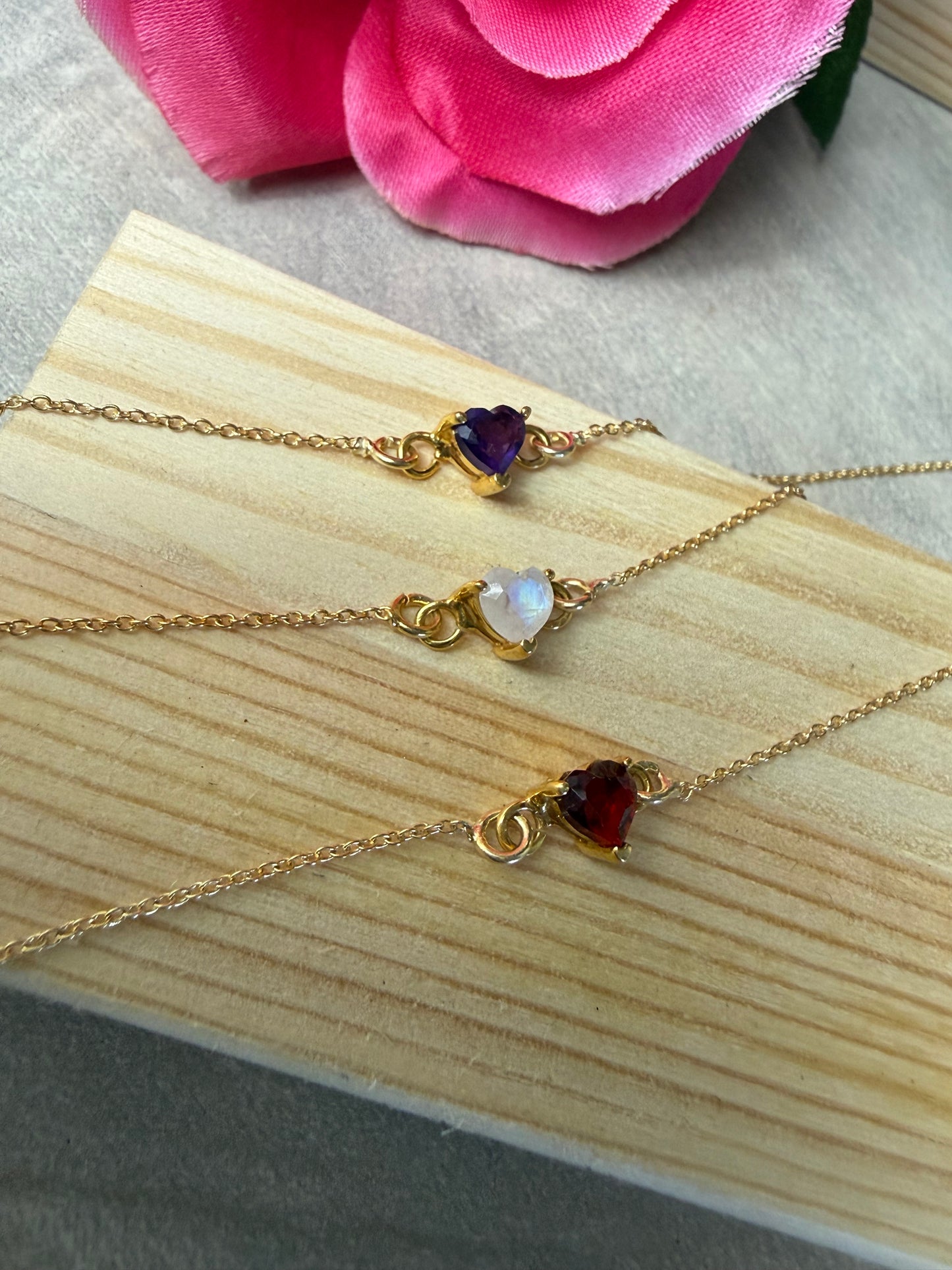 Dainty 925 Gold Heart Bracelet