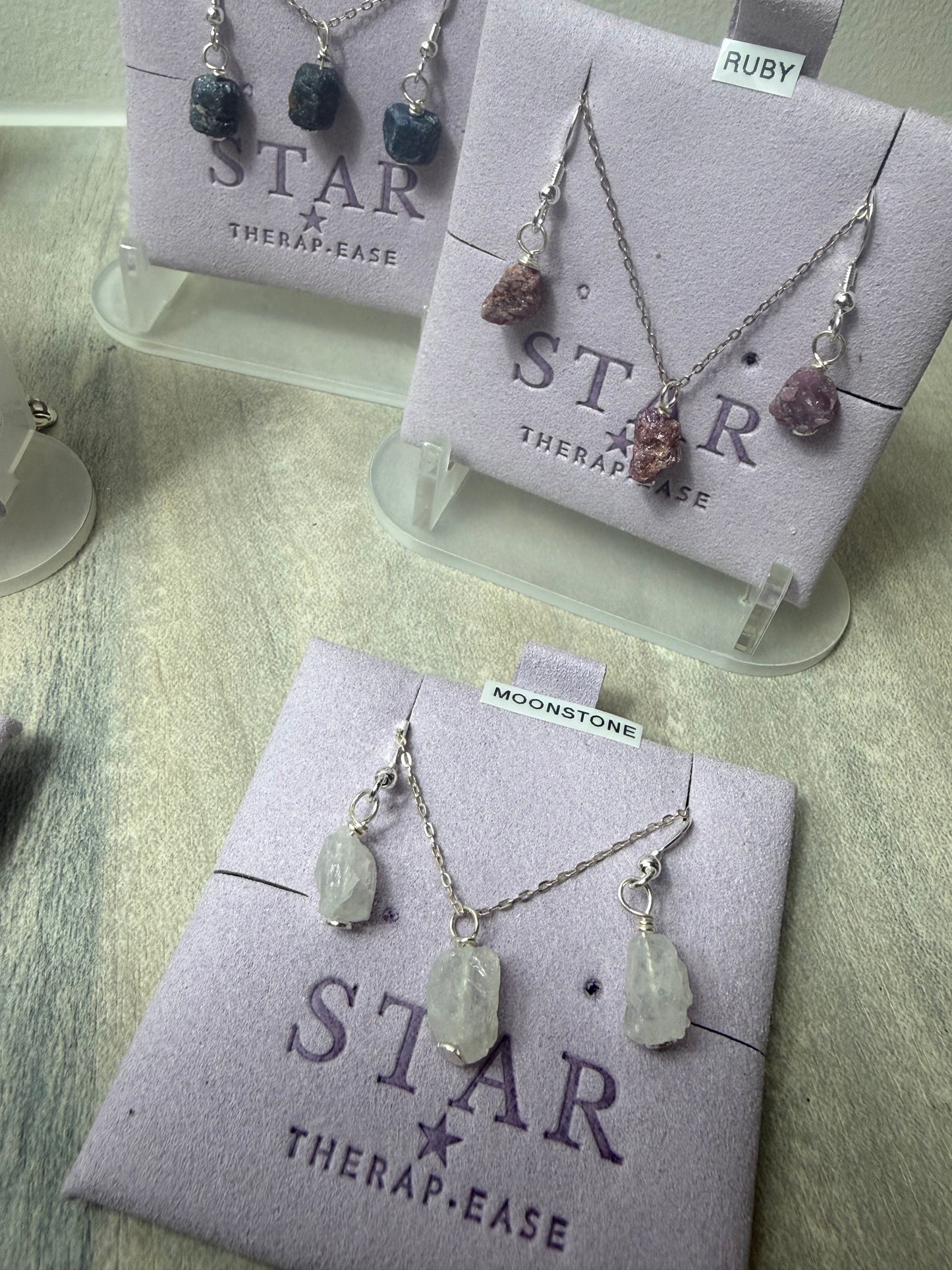 Handmade 925 Raw Wire Wrap Necklace & Earrings by Star Therap-ease