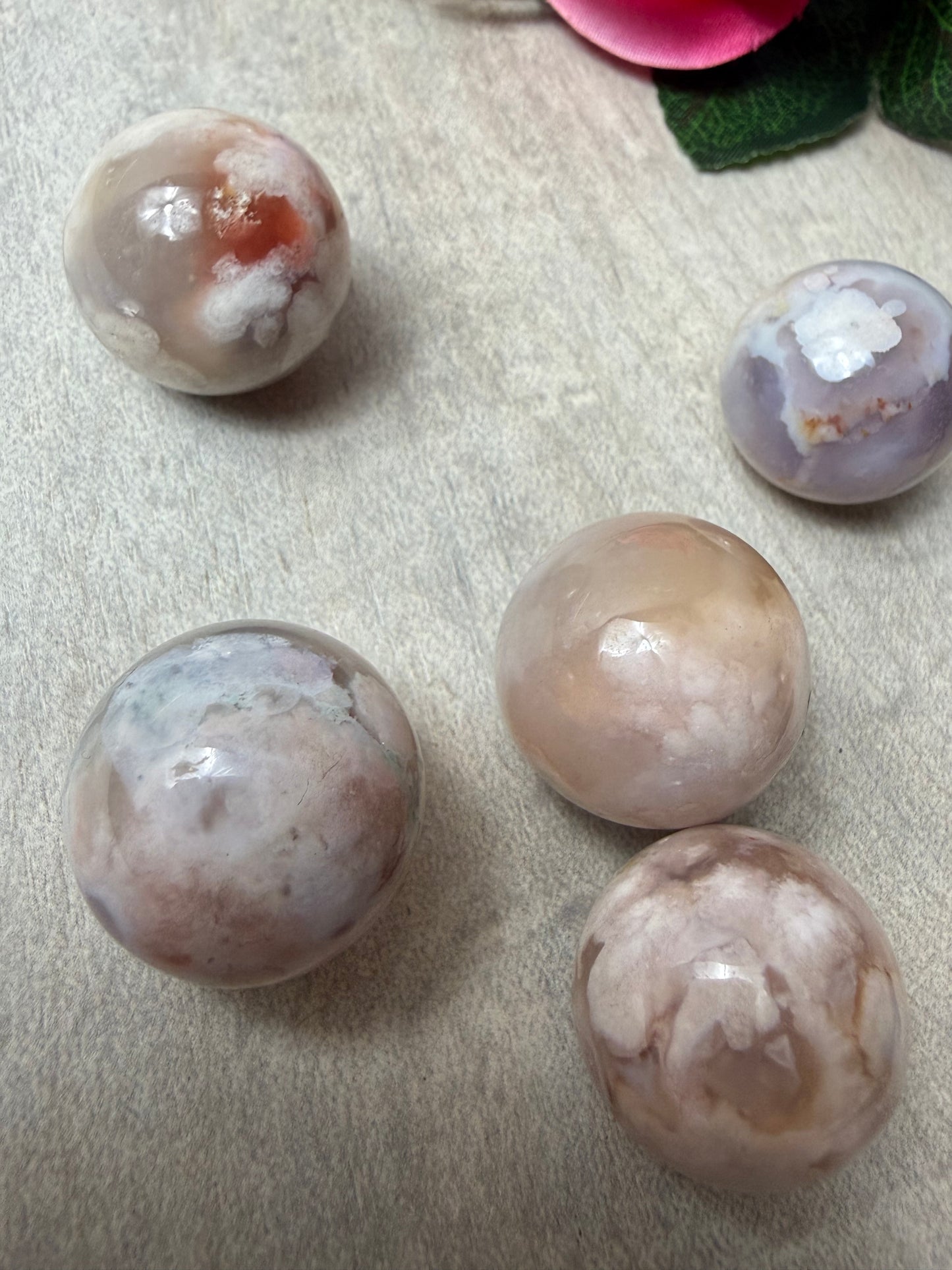 Flower agate Sphere - 22mm