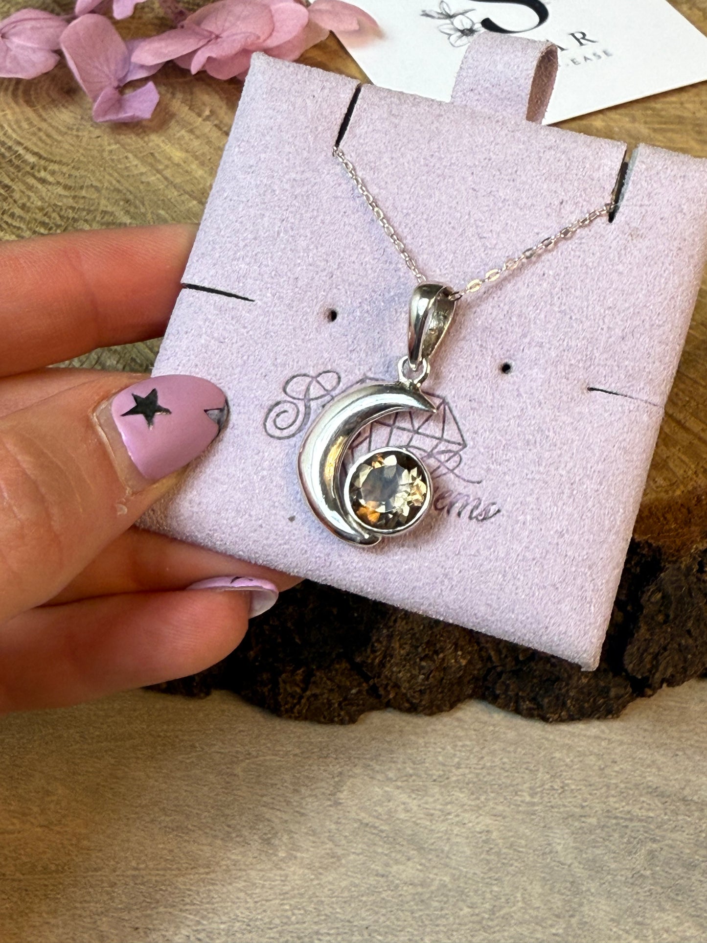 Smoky Moon 925 Sterling Pendant