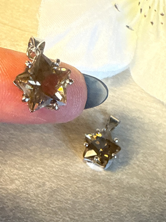 Smoky Star Pendant - plated silver