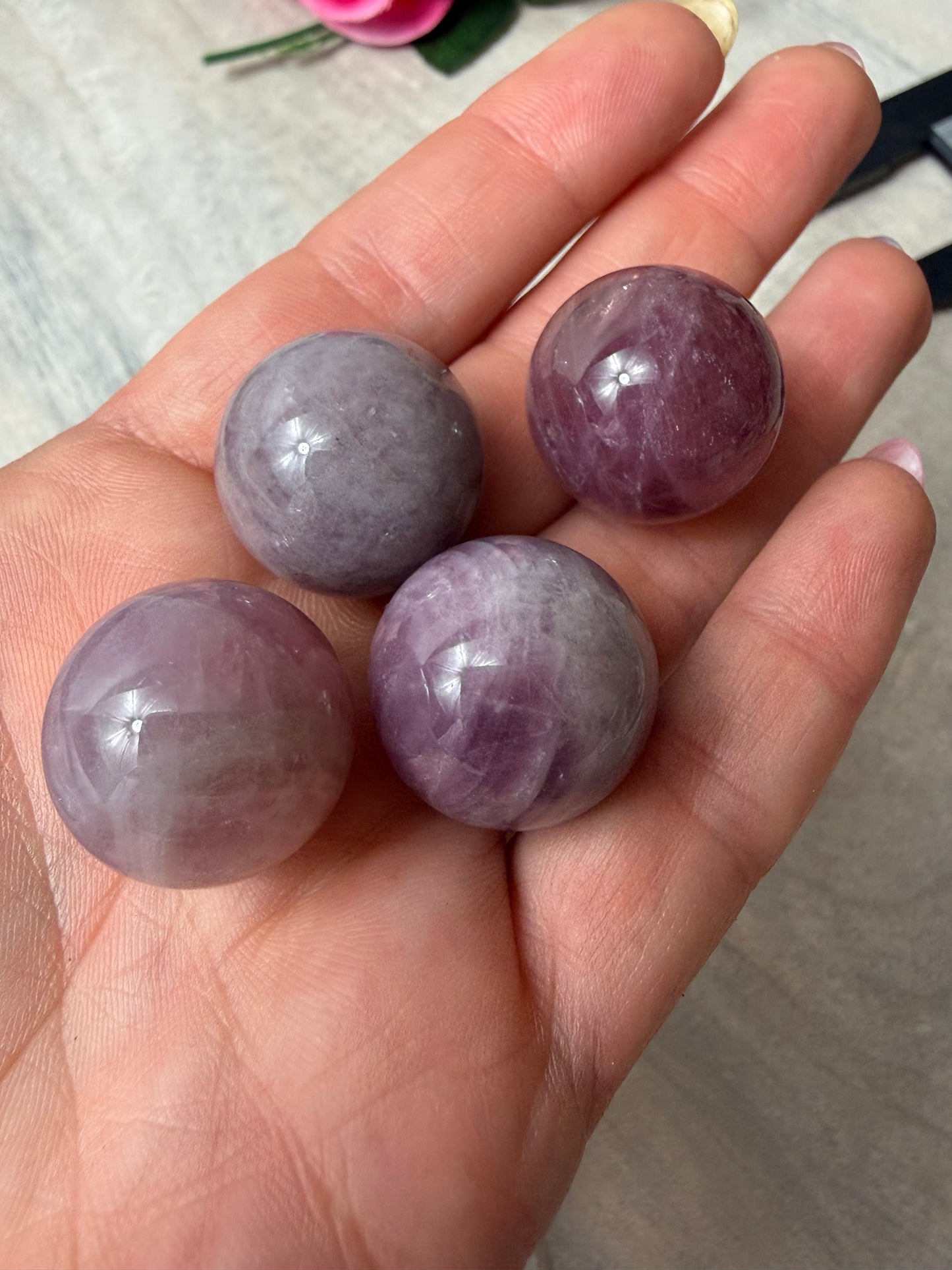 Lavender Purple Rose Quartz Sphere - 22mm