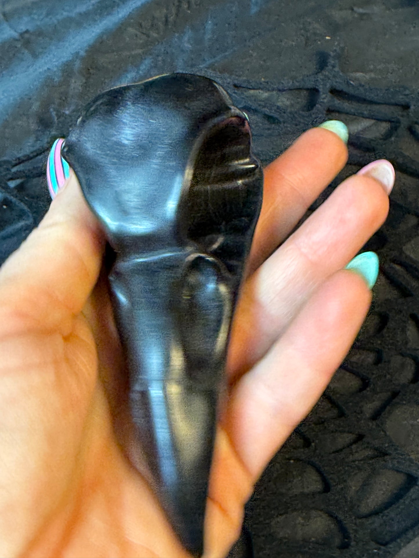 Large Obsidian Raven Crow Skull