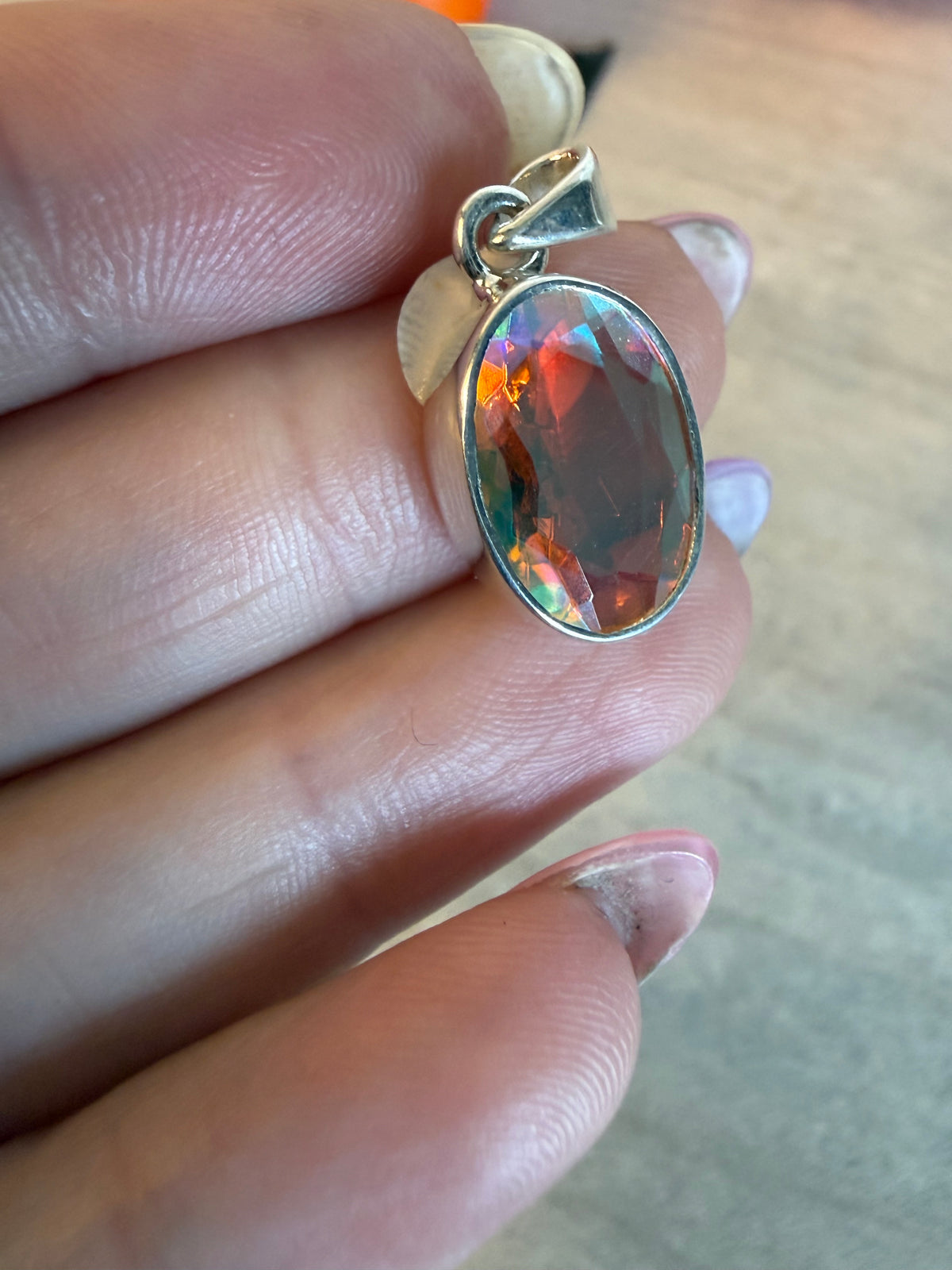 Mystic Topaz 925 Sterling Pendant