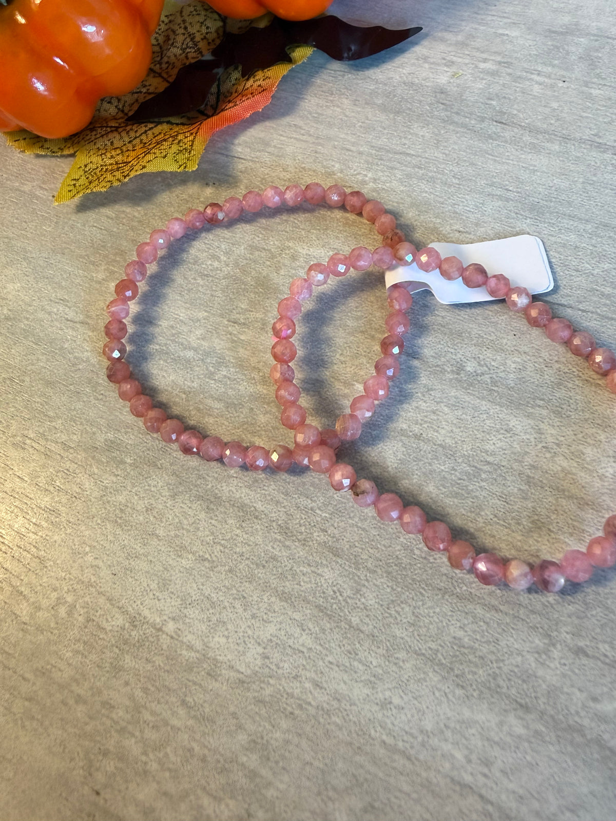 Gem Rhodochrosite Facet 4mm Bracelet