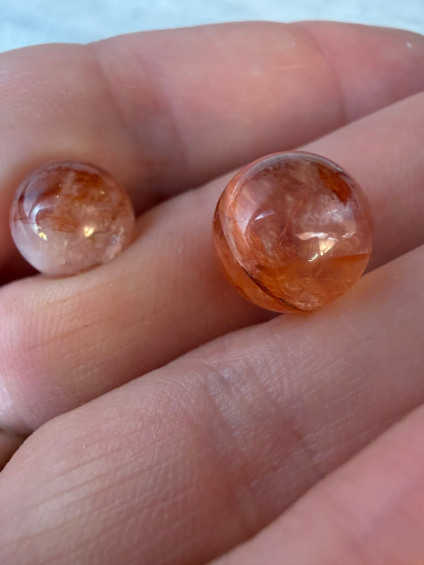 XS Mini Fire Hematoid Quartz Sphere - 10mm