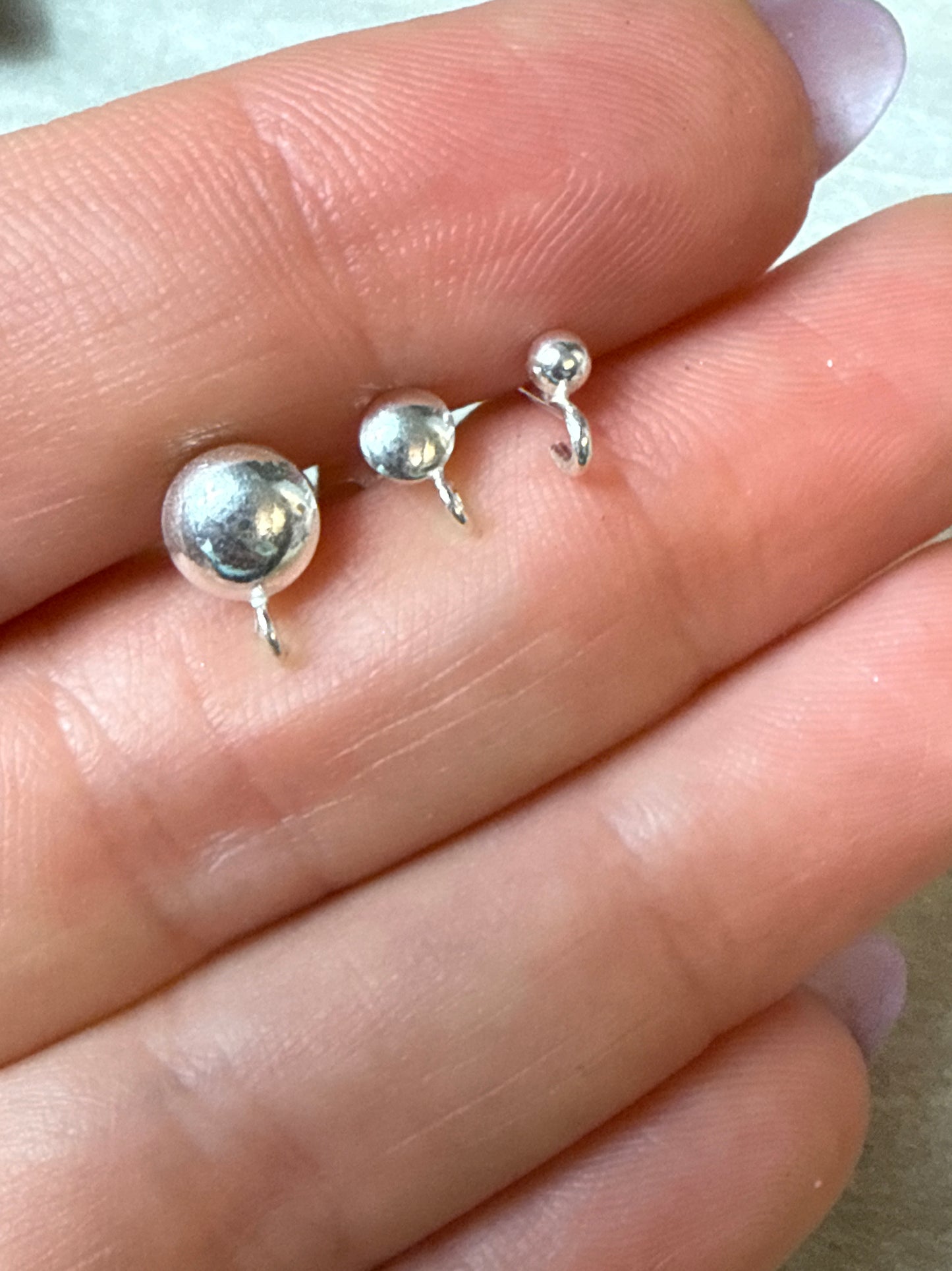 NEW SCG Handmade Sterling Silver Mini Dangle Button Studs