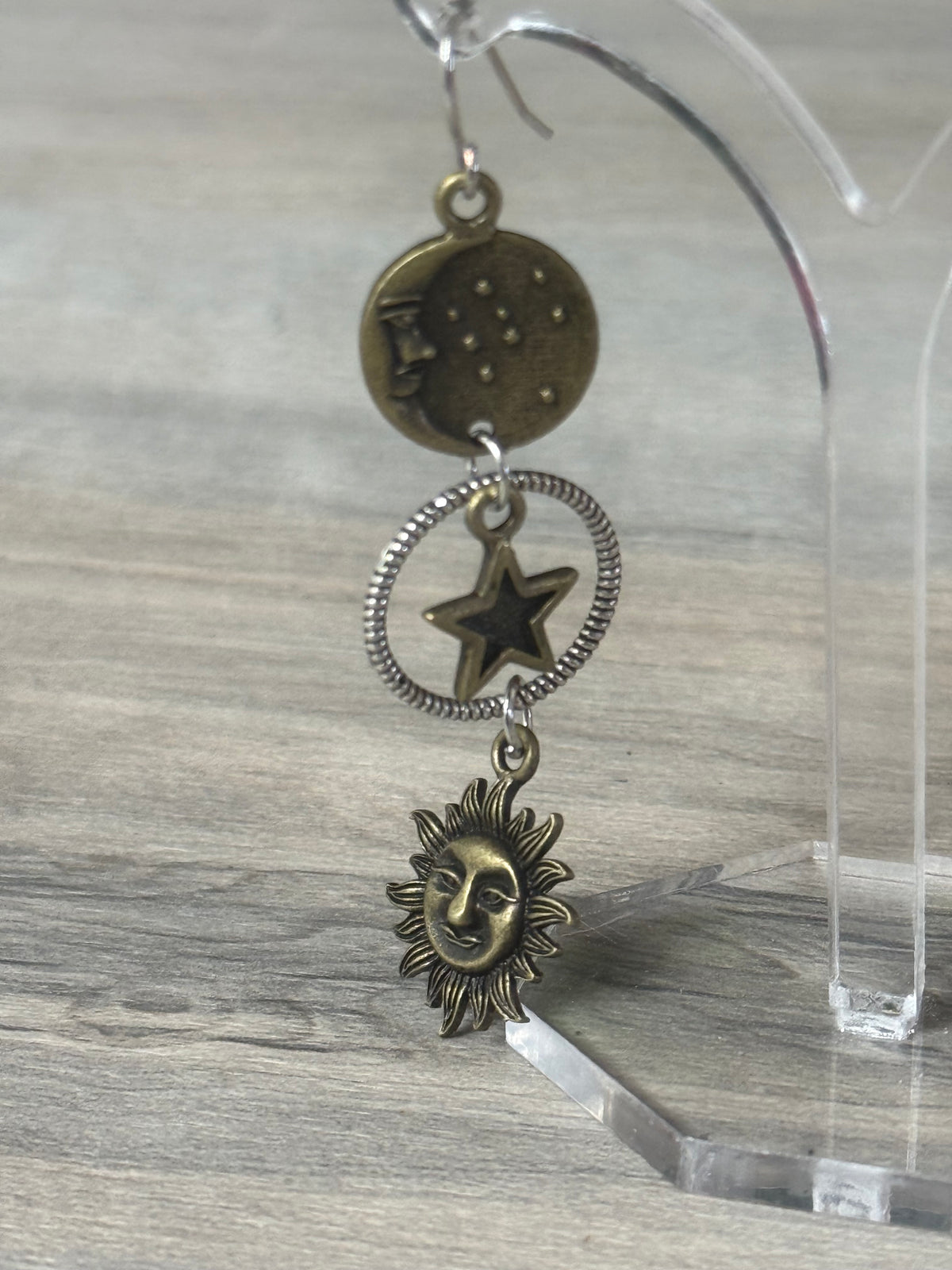 Celestial sun moon star Earrings - Stainless steel