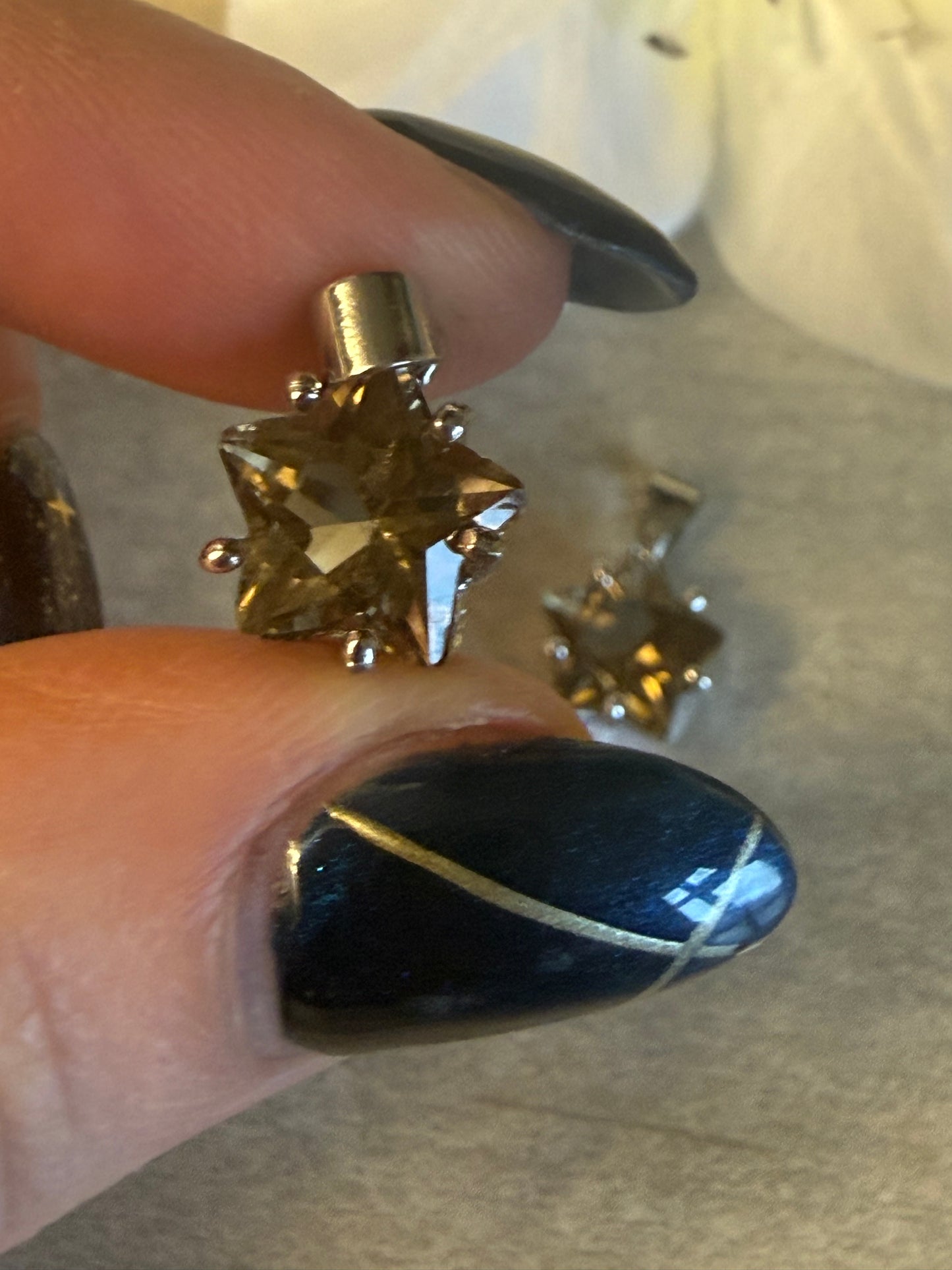 Smoky Star Pendant - plated silver