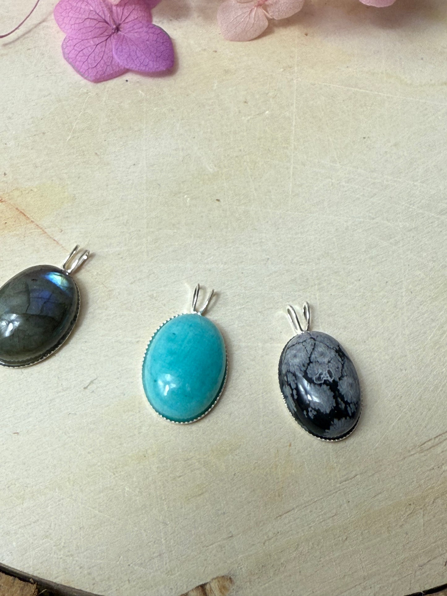 Handmade Oval 925 Sterling Pendant - Bunny Rabbit Bail