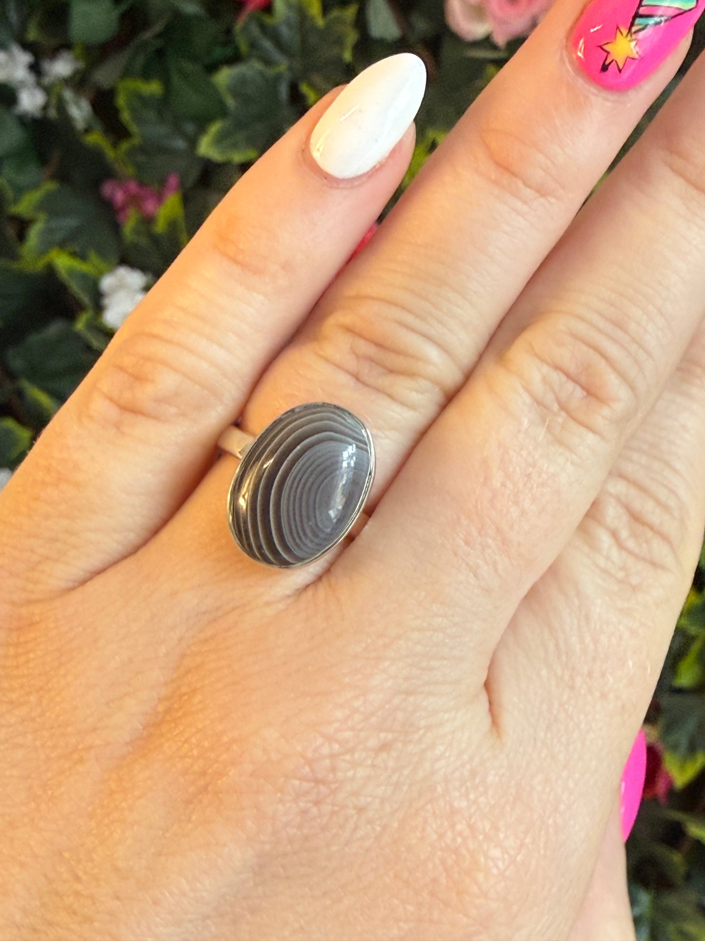 Botswana Agate Adjustable 925 Silver Ring