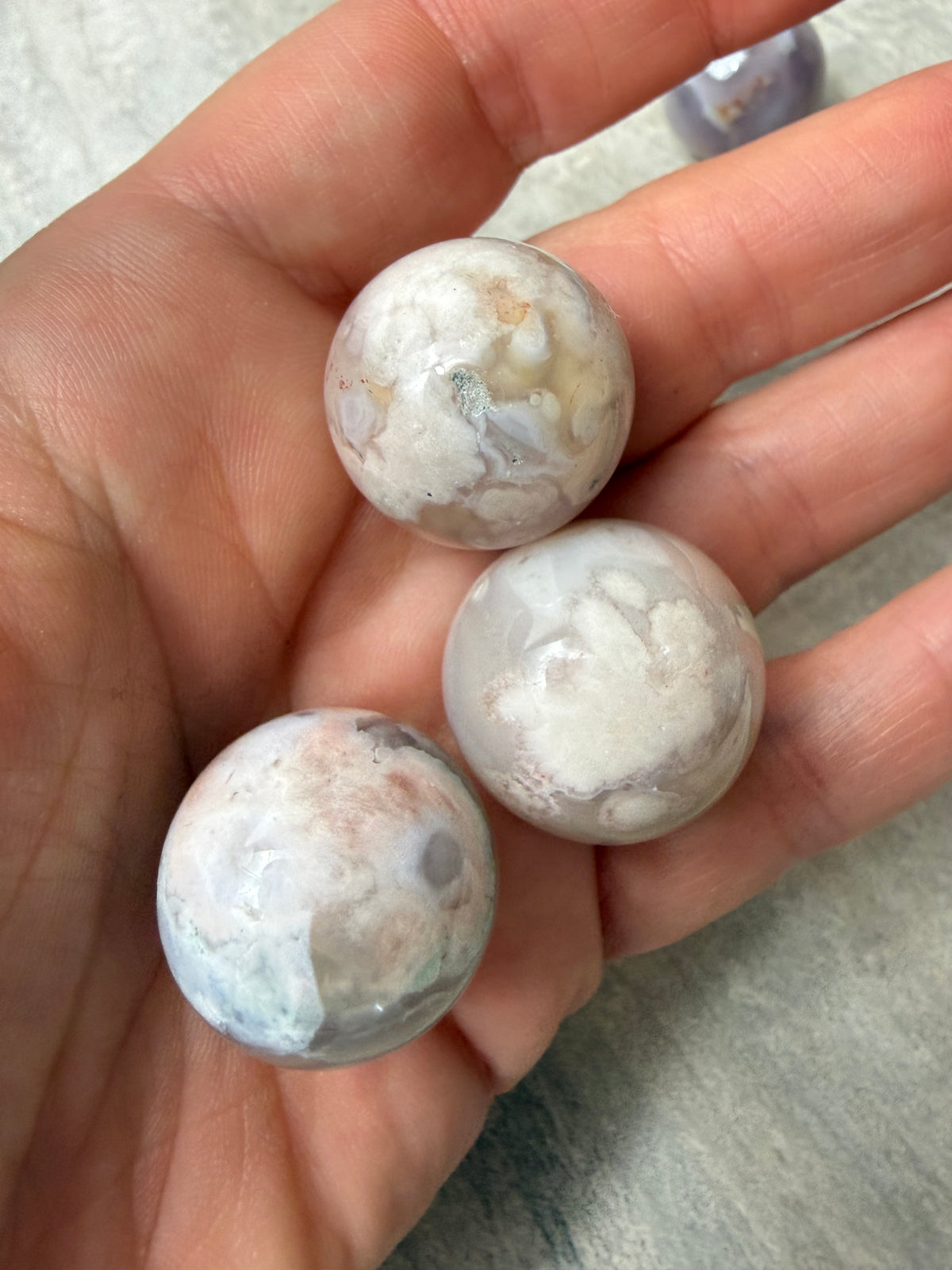 Flower agate Sphere - 22mm