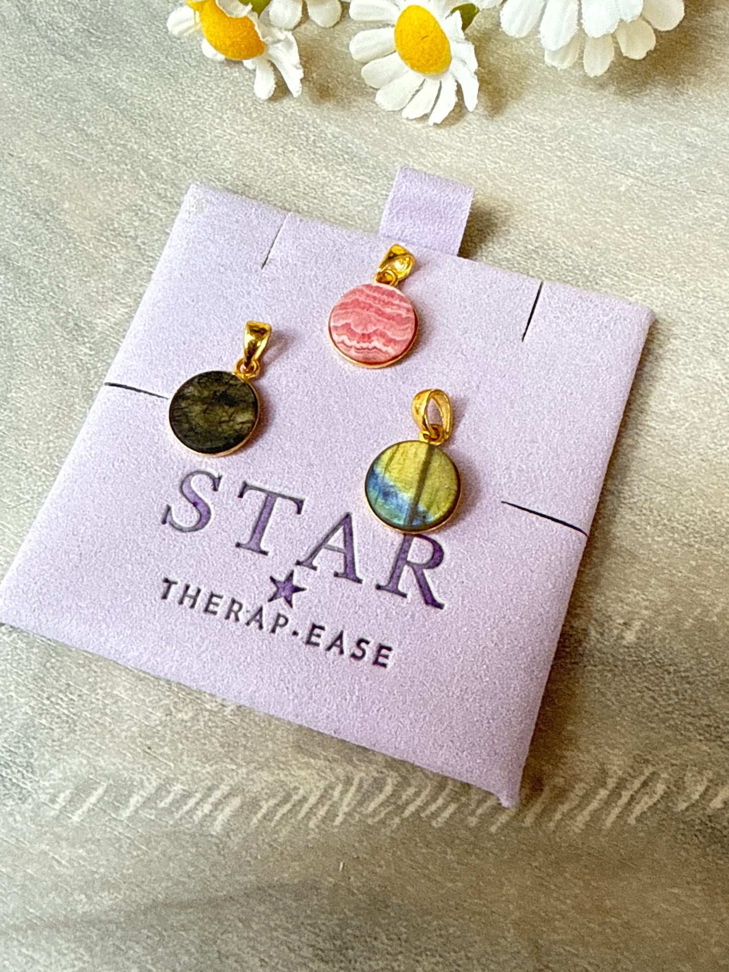 Flat 18K Gold Handmade Pendant