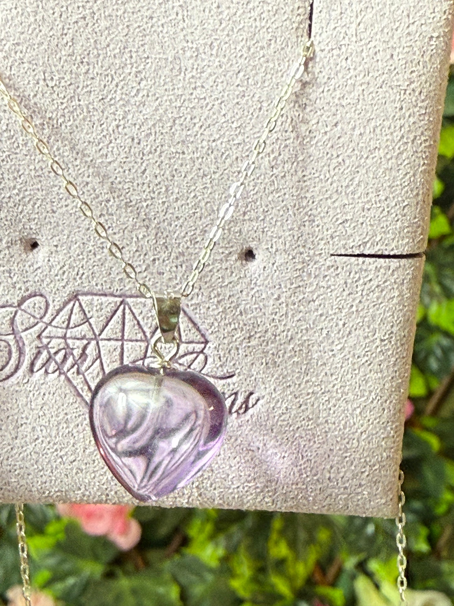 Lilac Amethyst Heart Sterling Pendant