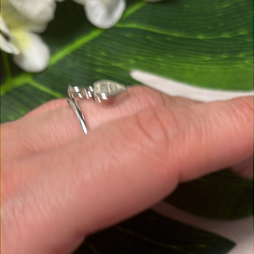 LOVE YOU Heart Dangle - 925 Sterling Silver Ring
