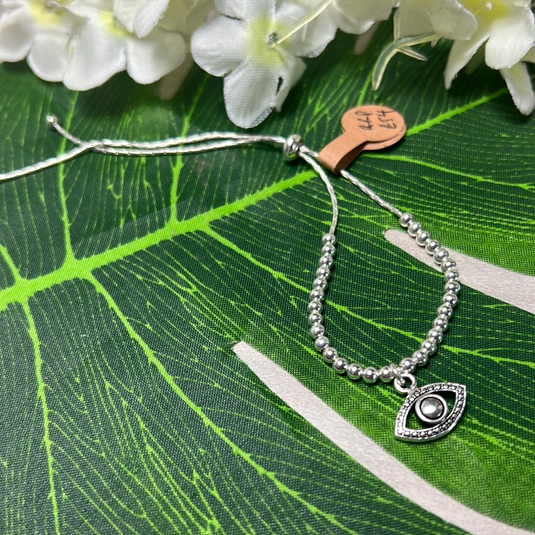 Evil Eye Protection 925 Silver Thread Adjustable Bracelet