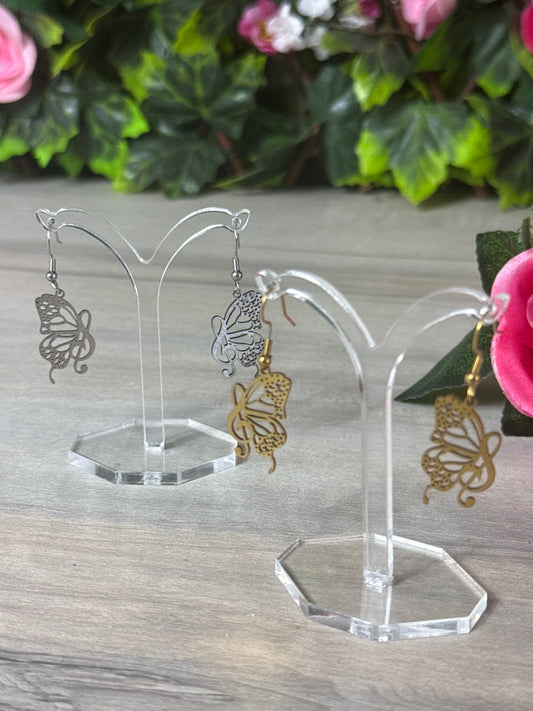Nature Butterfly Music Earrings - Stainless steel