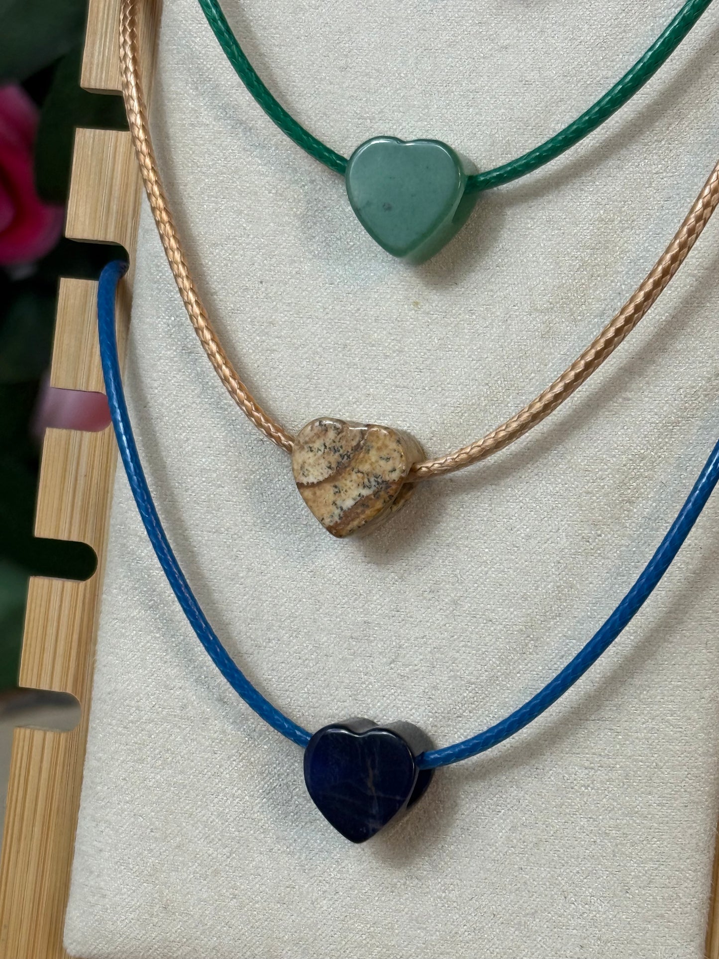 Heart bead with cord
