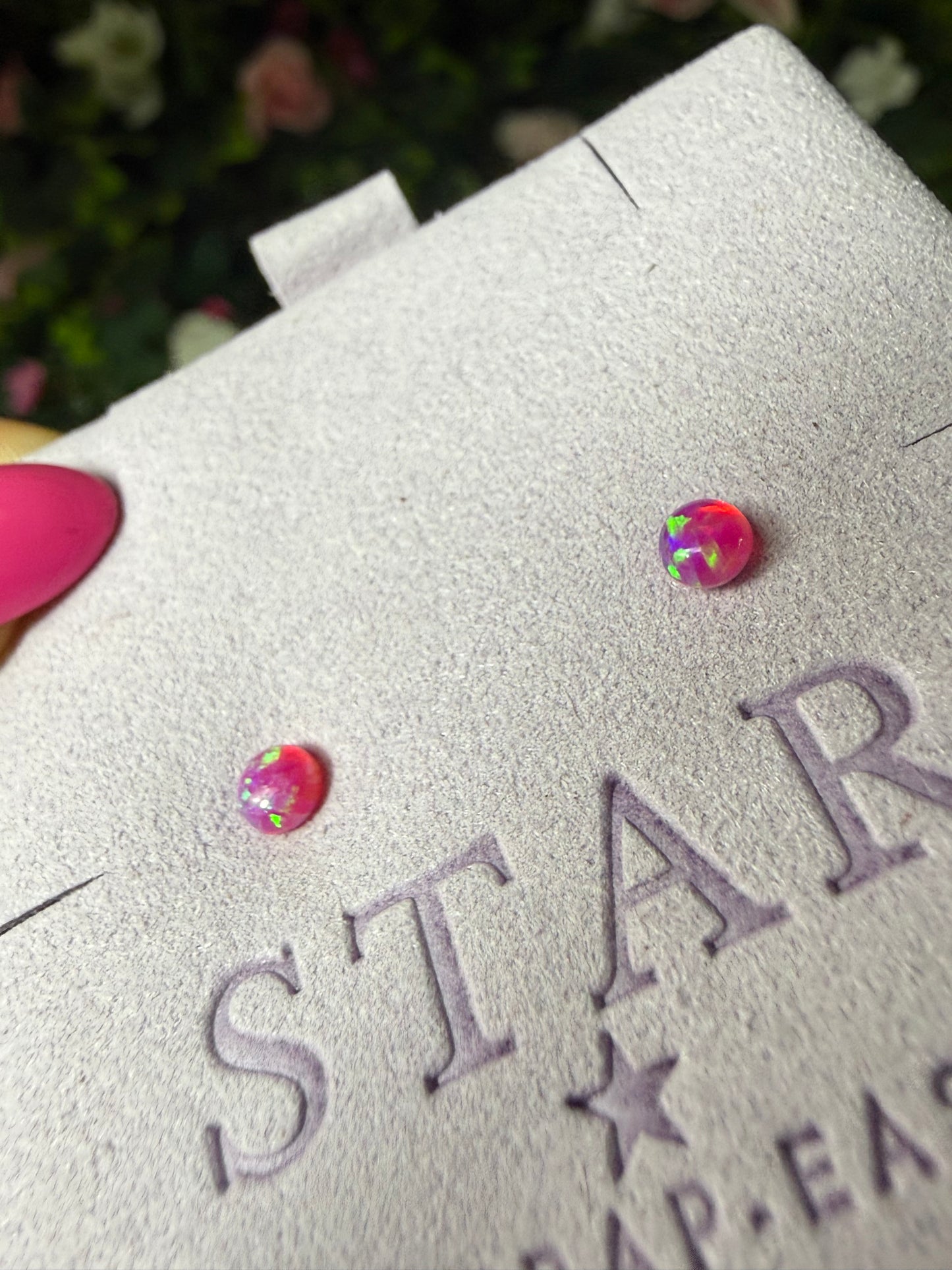 Handmade Purple Opal Sterling Silver Studs