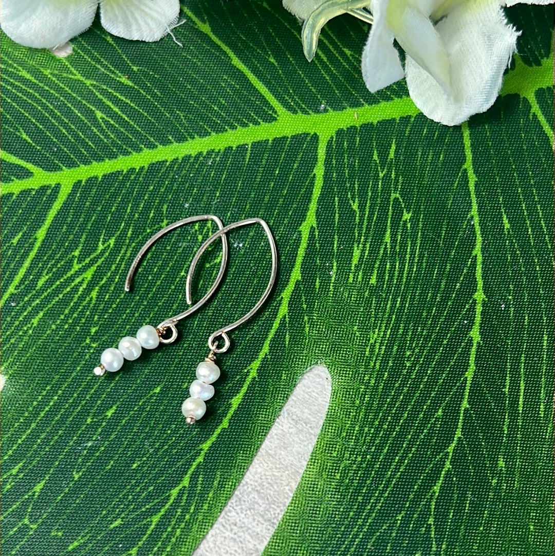 Pearl Dangles Hook -  925 Sterling Silver Earrings