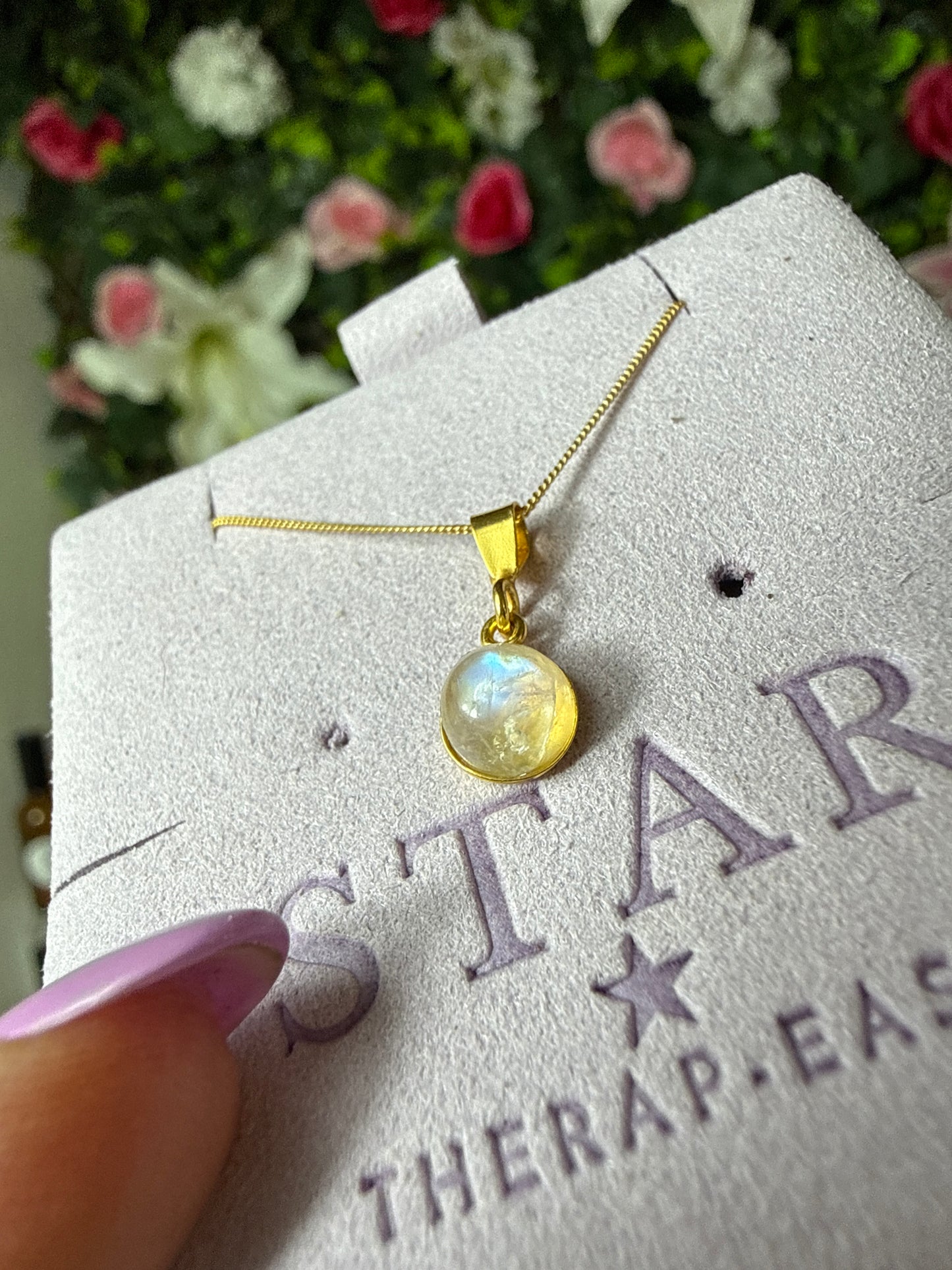 Moonstone 18K Gold Handmade Pendant