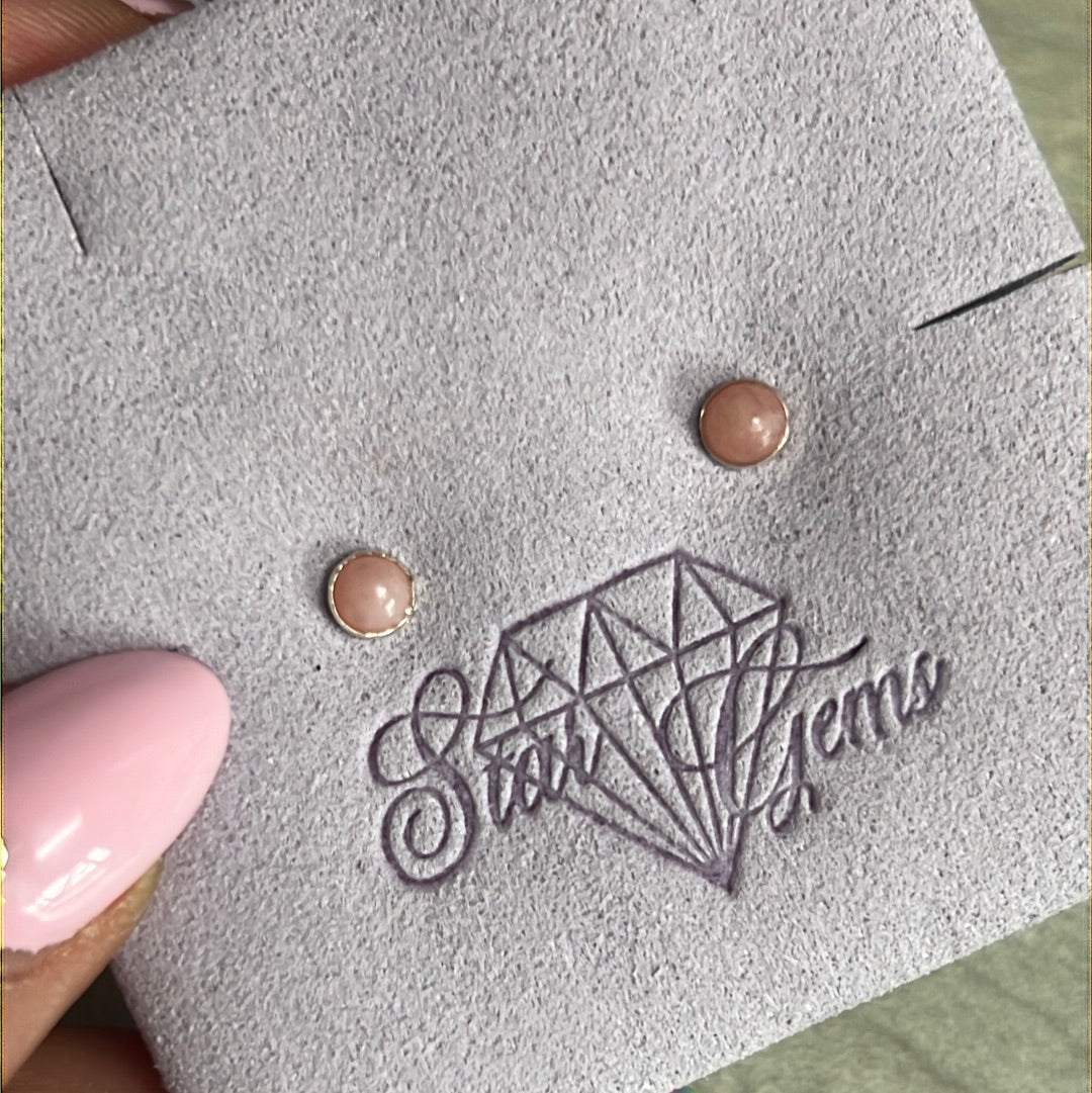 Pink Opal Peruvian 925 Sterling Studs 4mm