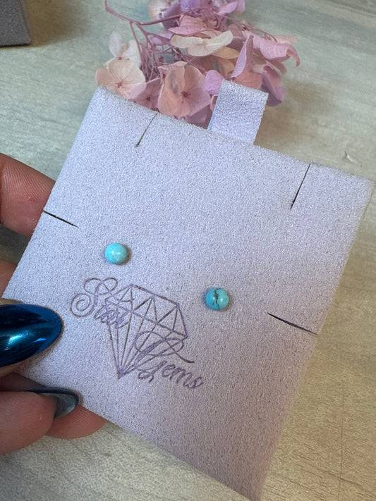 Handmade kingsman Turquoise 925 Earrings Studs - 4mm