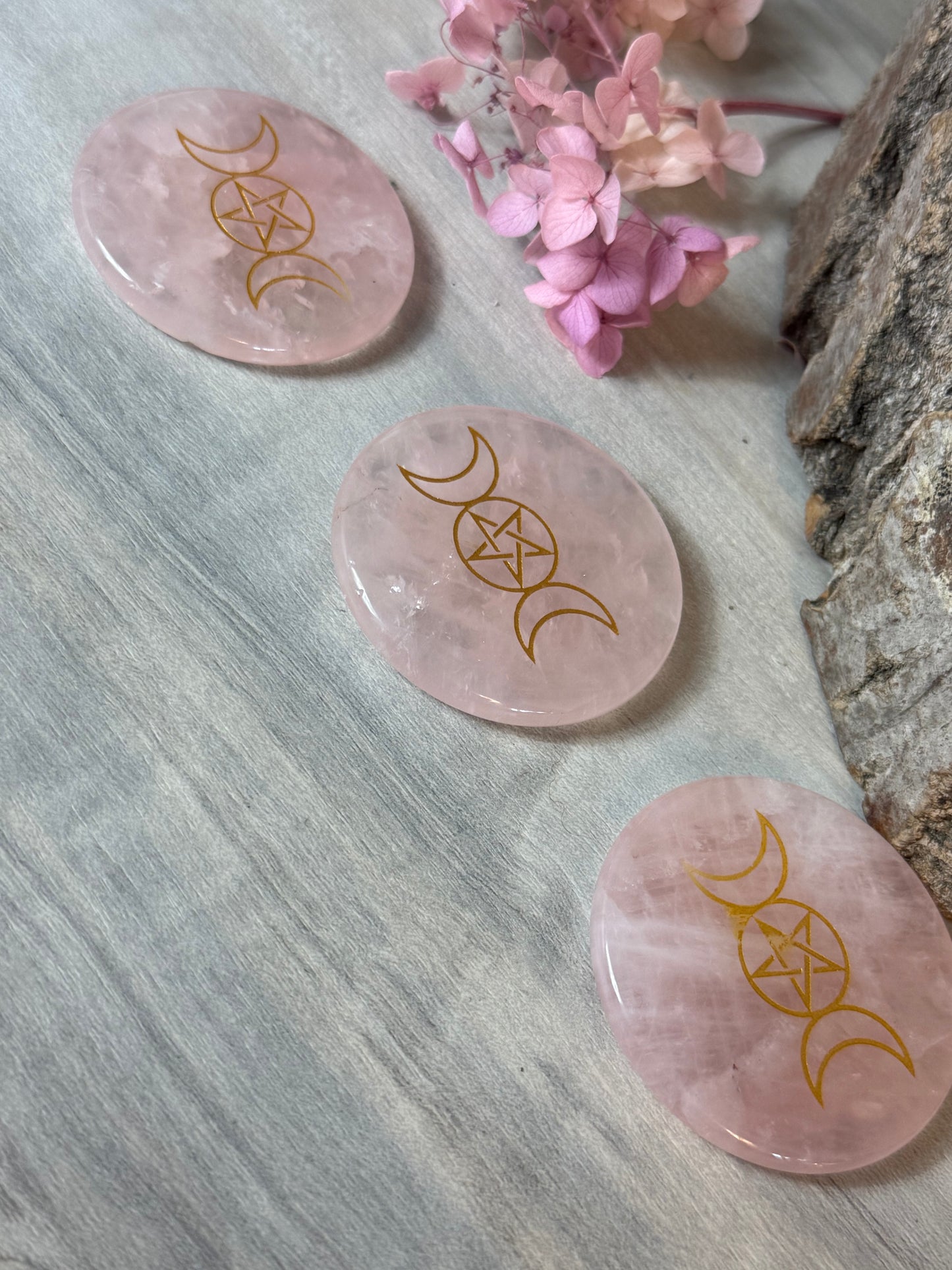 Goddess Rose Disc Palm Stone