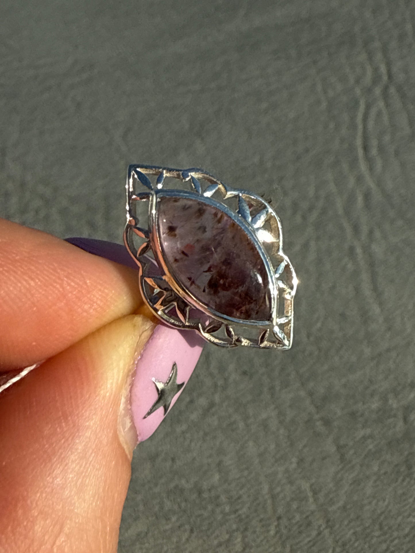 Super Seven 925 Silver Ring - Size R 1/2 - S