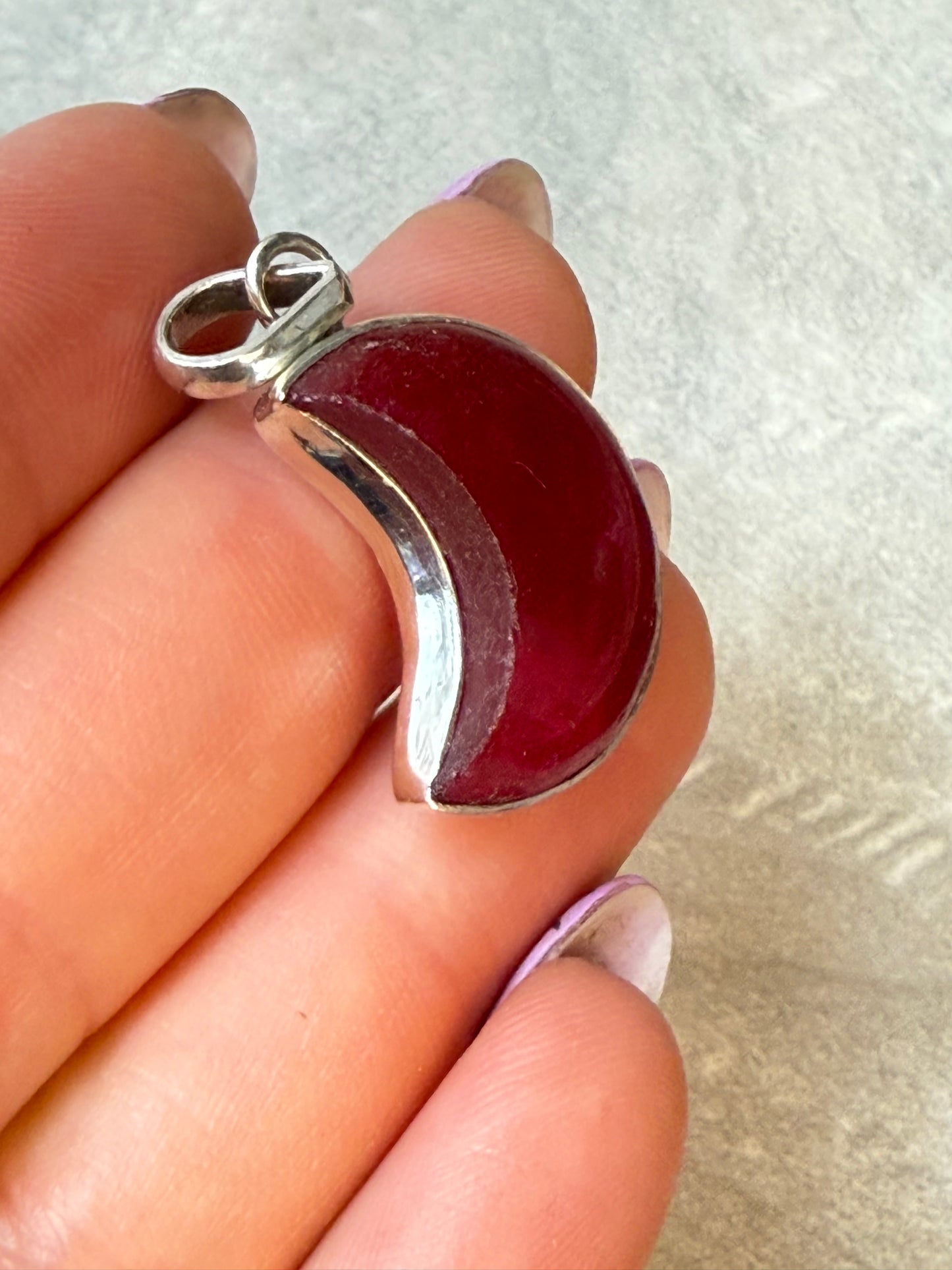 Ruby Moon 925 Sterling Pendant